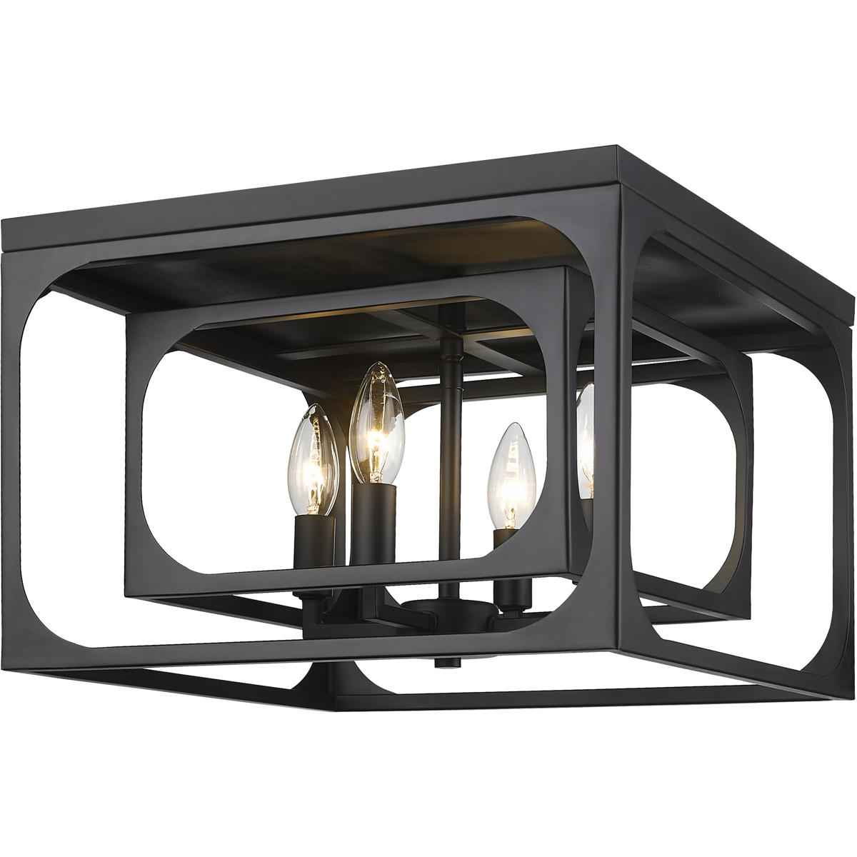 Z-Lite 3038F-MB Easton 4 Light 15 inch Matte Black Flush Mount Ceiling Light