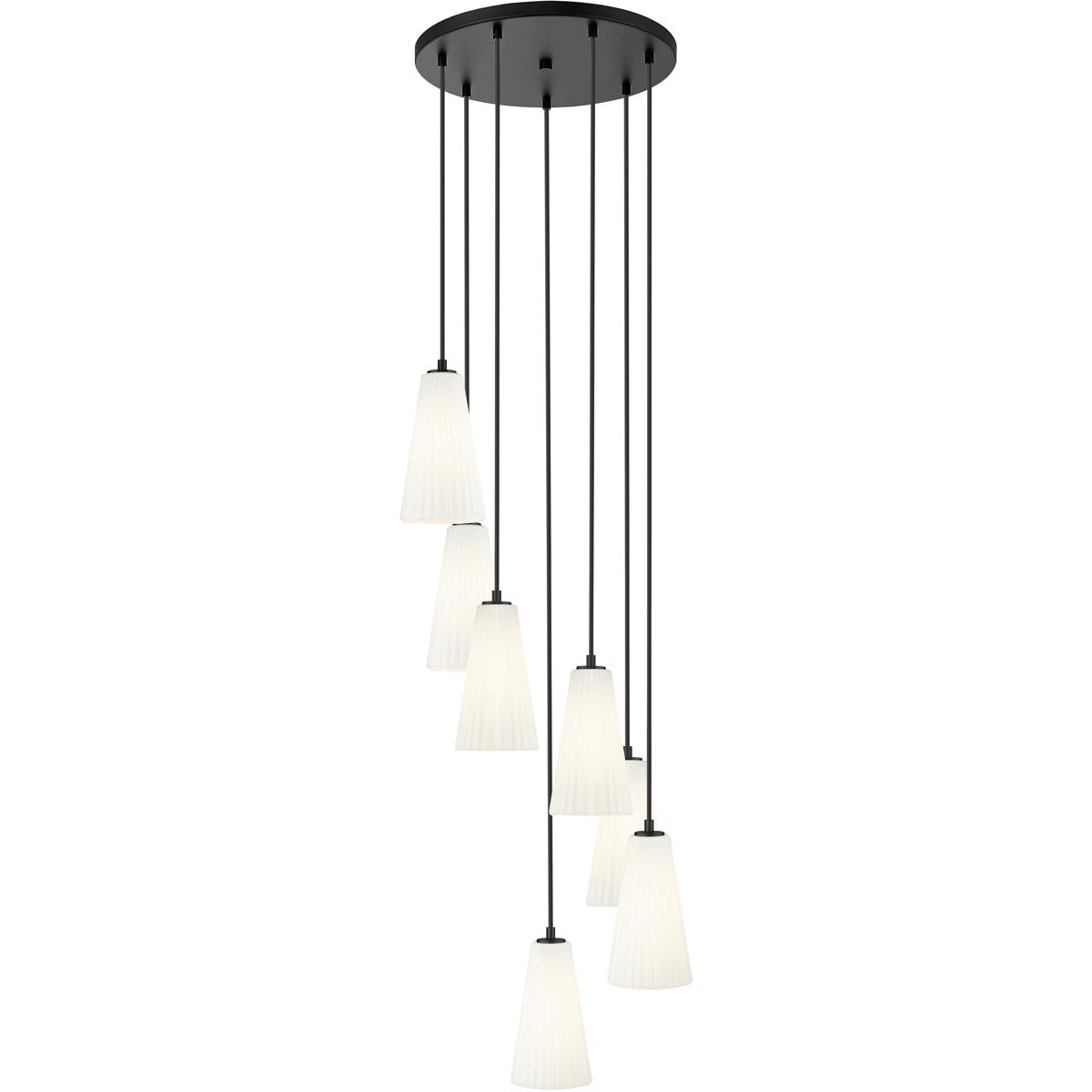 Z-Lite 3043P6-7R-MB Farrell 7 Light 18 inch Matte Black Chandelier Ceiling Light