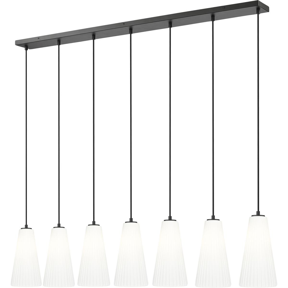 Z-Lite 3043P7-7L-MB Farrell 7 Light 54 inch Matte Black Linear Chandelier Ceiling Light