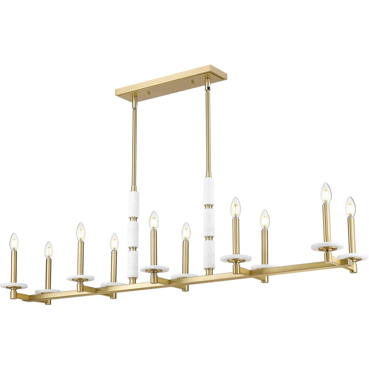 Z-Lite 3045-10L-MGLD Kaden Linear Chandelier Ceiling Light in Modern Gold