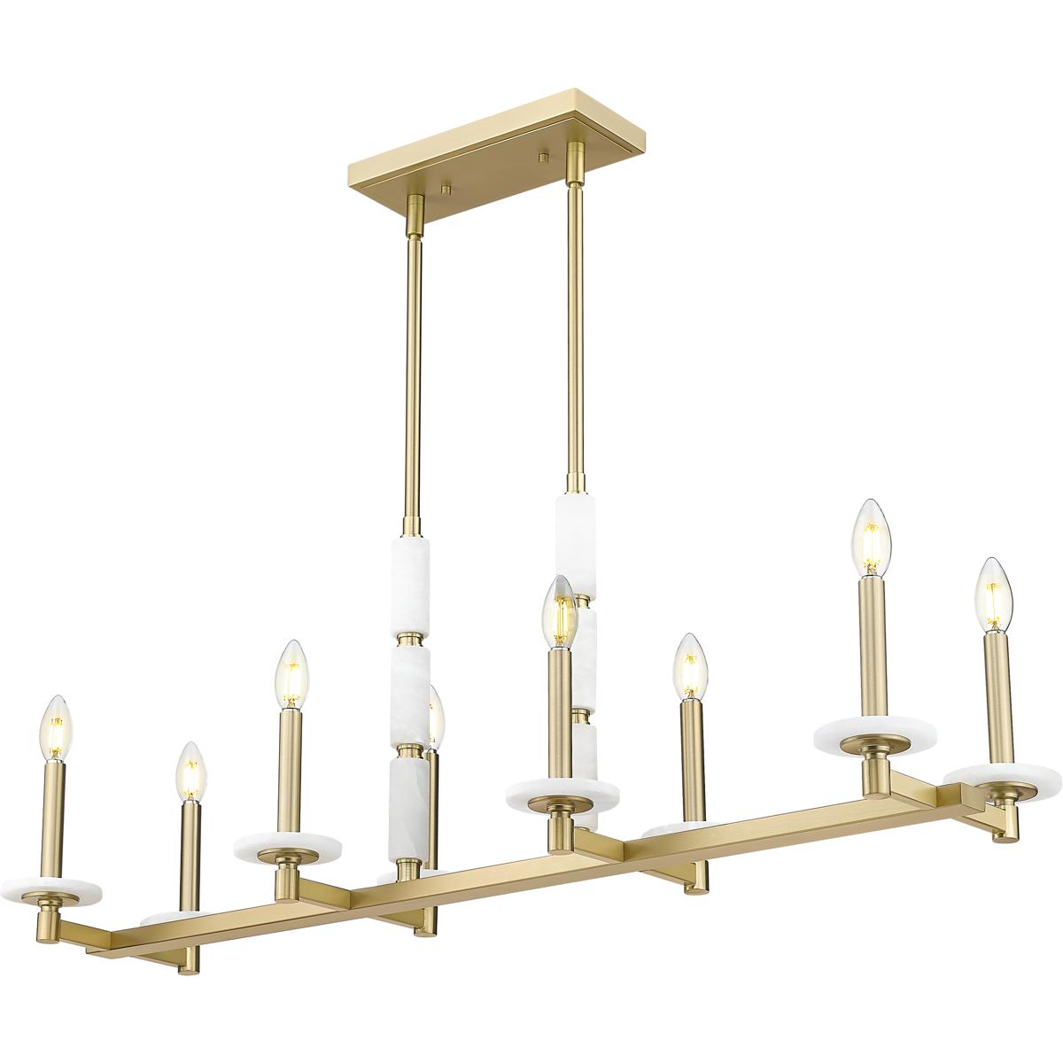 Z-Lite 3045-8L-MGLD Kaden Linear Chandelier Ceiling Light in Modern Gold