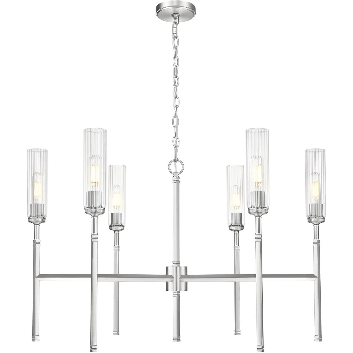 Z-Lite 3047-6BN Esme 6 Light 38 inch Brushed Nickel Chandelier Ceiling Light