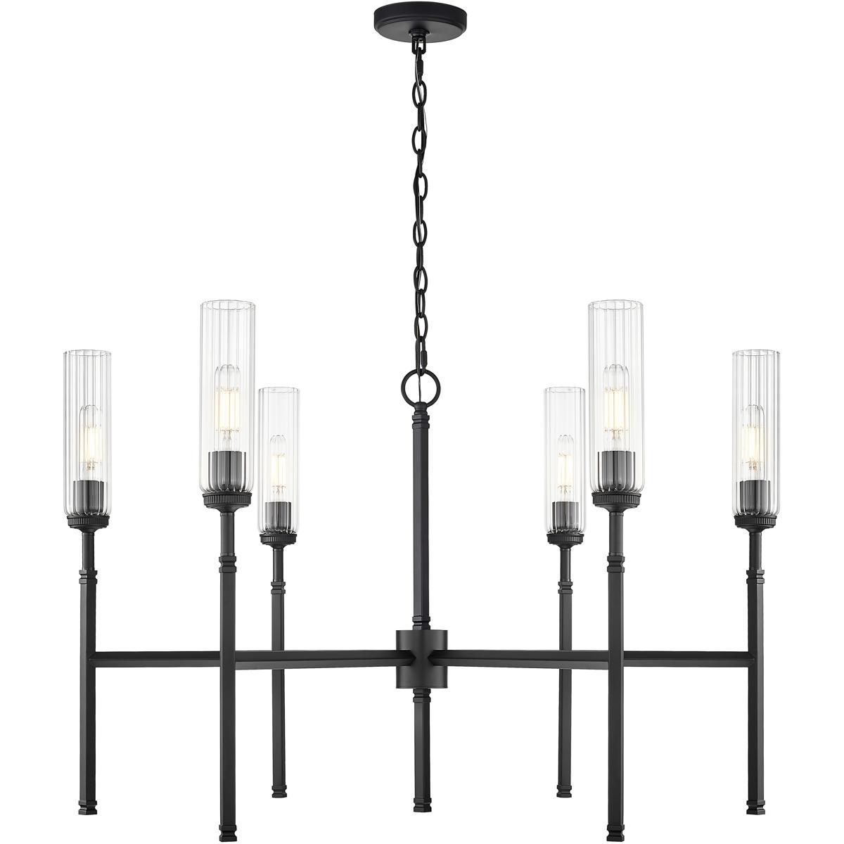 Z-Lite 3047-6MB Esme 6 Light 38 inch Matte Black Chandelier Ceiling Light