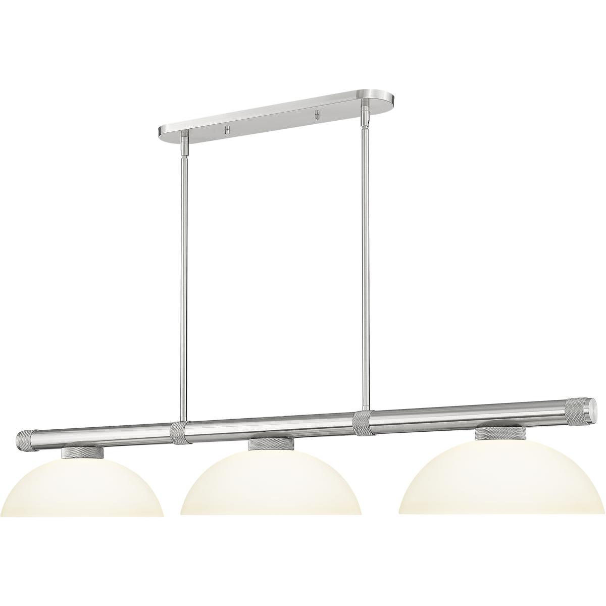 Z-Lite 3050-3BN-DMO14 Vanguard 3 Light 58.5 inch Brushed Nickel Billiard Ceiling Light in Matte Opal Glass