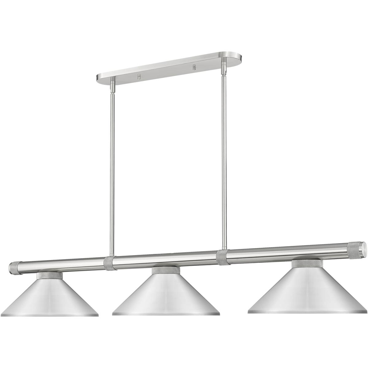 Z-Lite 3050-3BN-MBN Vanguard 3 Light 58.5 inch Brushed Nickel Billiard Ceiling Light