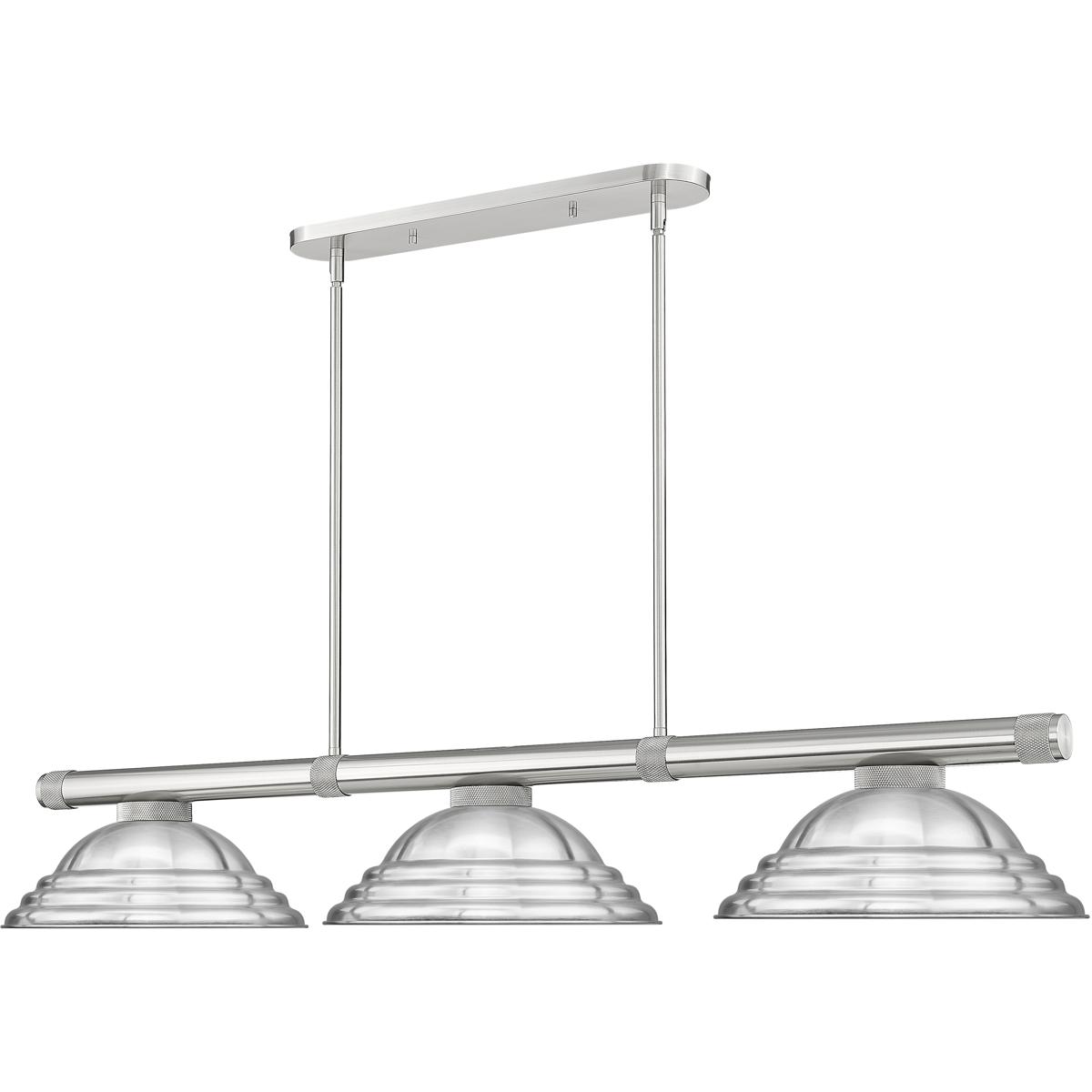 Z-Lite 3050-3BN-SBN Vanguard 3 Light 58.75 inch Brushed Nickel Billiard Ceiling Light