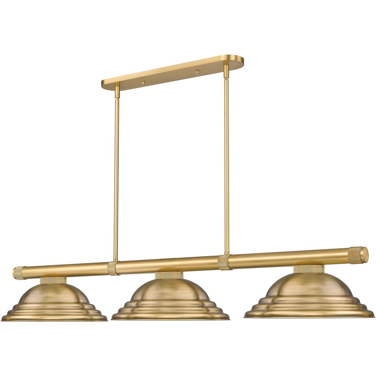Z-Lite 3050-3RB-SRB Vanguard 3 Light 58.75 inch Rubbed Brass Billiard Ceiling Light