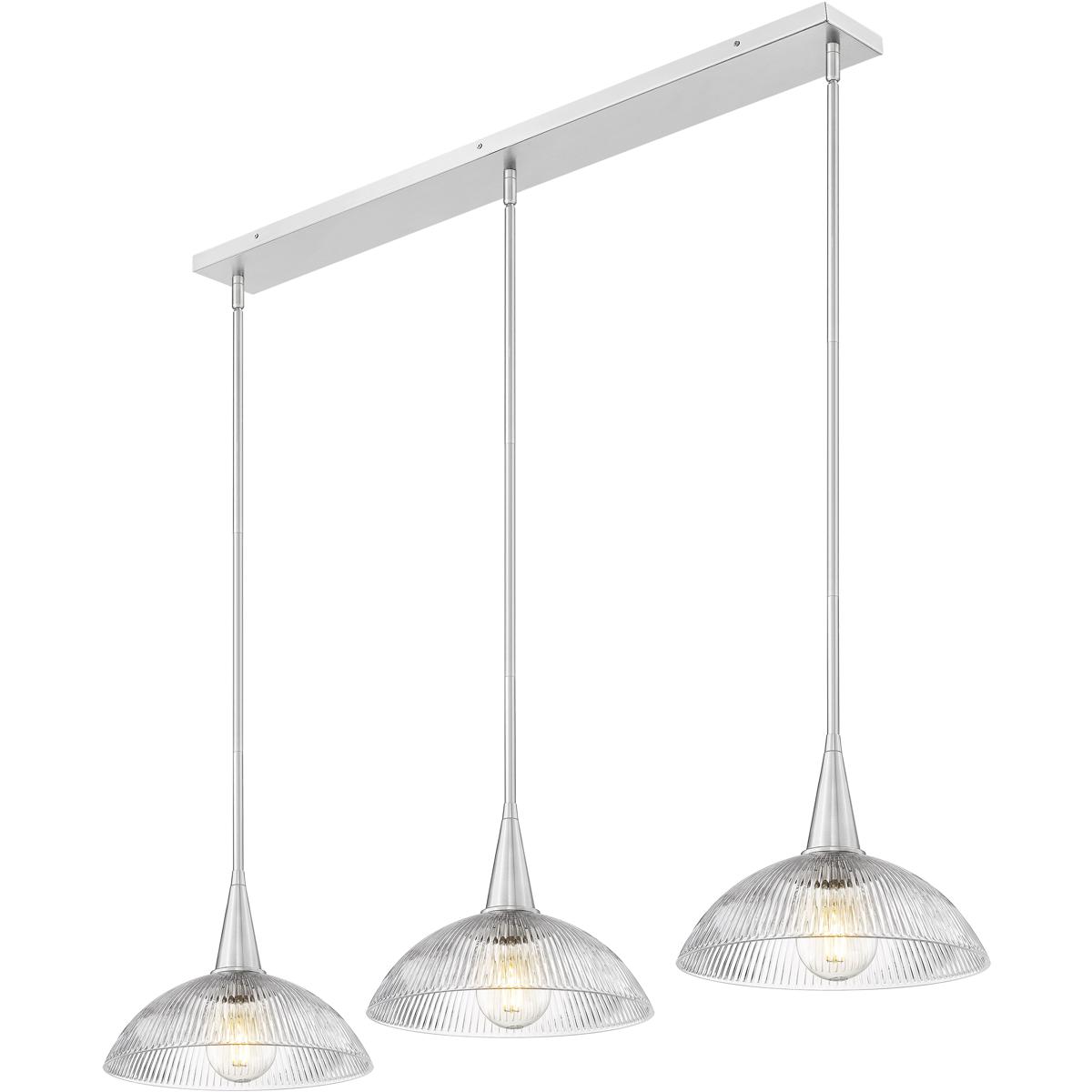 Z-Lite 3051P12-3L-BN Lunelle 3 Light 52 inch Brushed Nickel Linear Chandelier Ceiling Light
