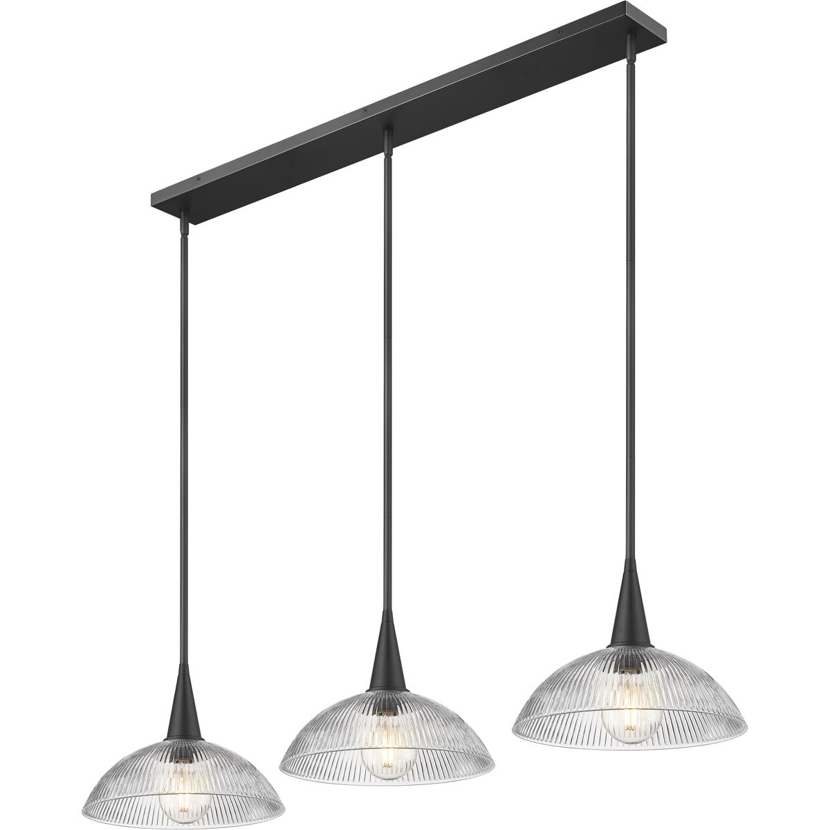 Z-Lite 3051P12-3L-MB Lunelle 3 Light 52 inch Matte Black Linear Chandelier Ceiling Light