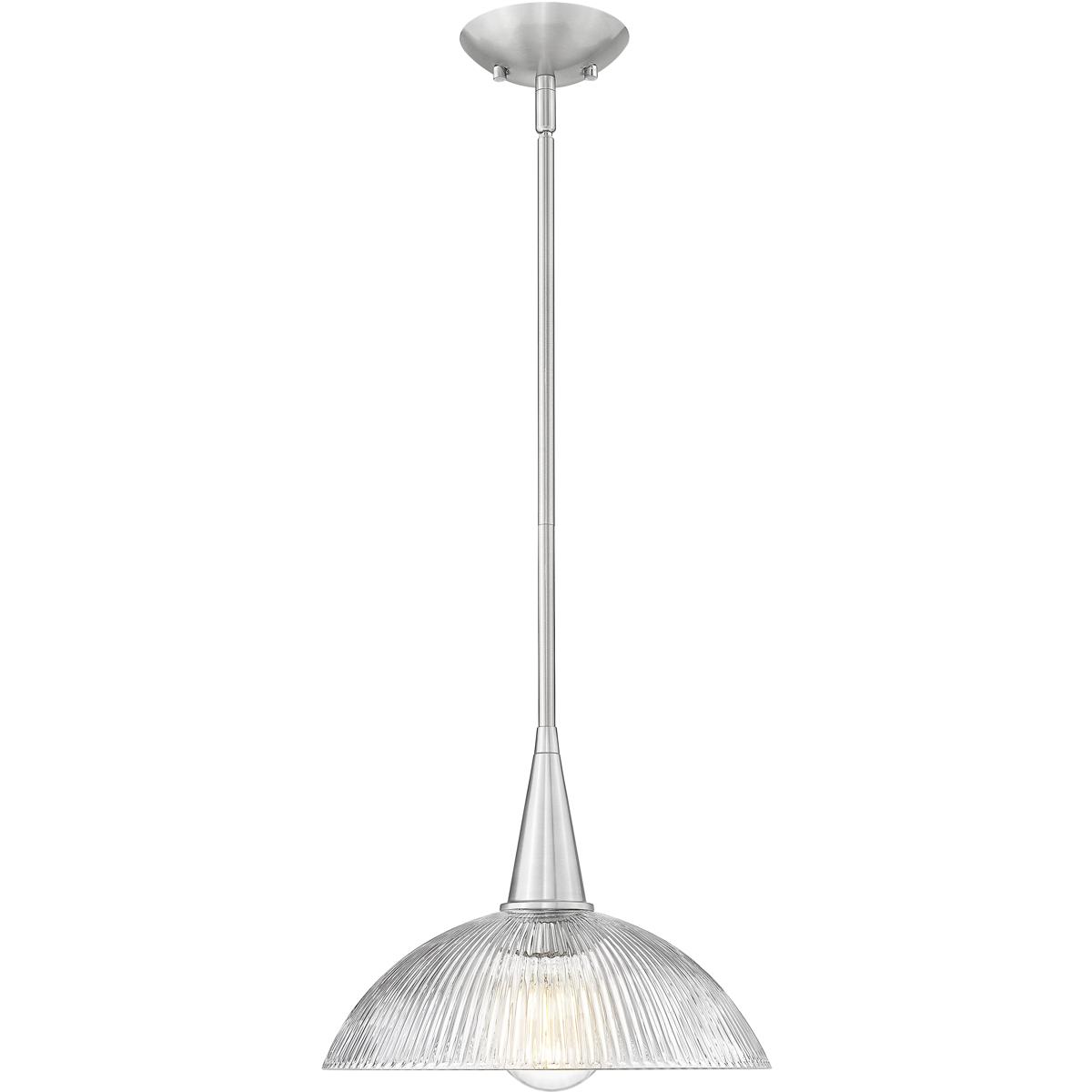 Z-Lite 3051P12-BN Lunelle 1 Light 12 inch Brushed Nickel Pendant Ceiling Light
