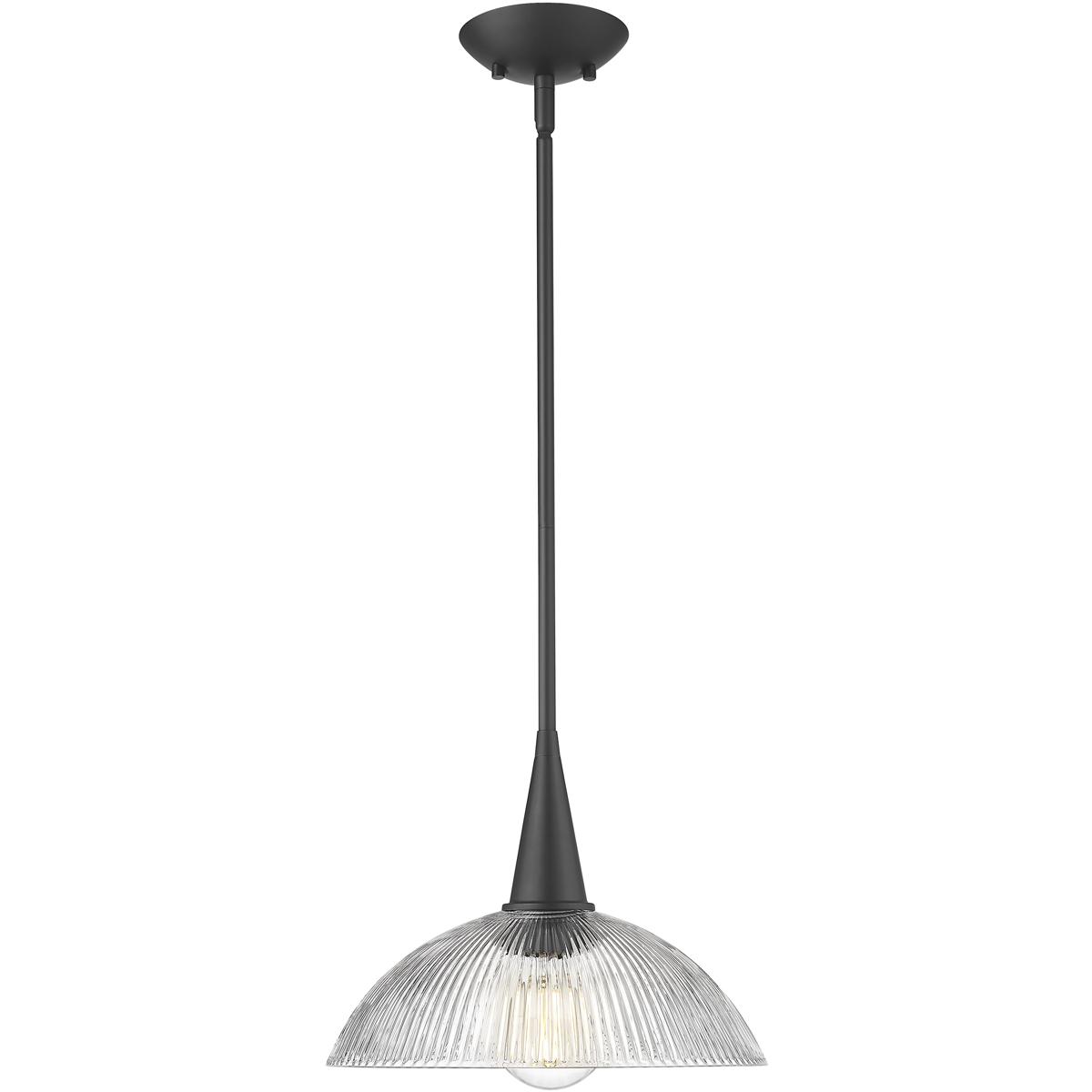 Z-Lite 3051P12-MB Lunelle 1 Light 12 inch Matte Black Pendant Ceiling Light