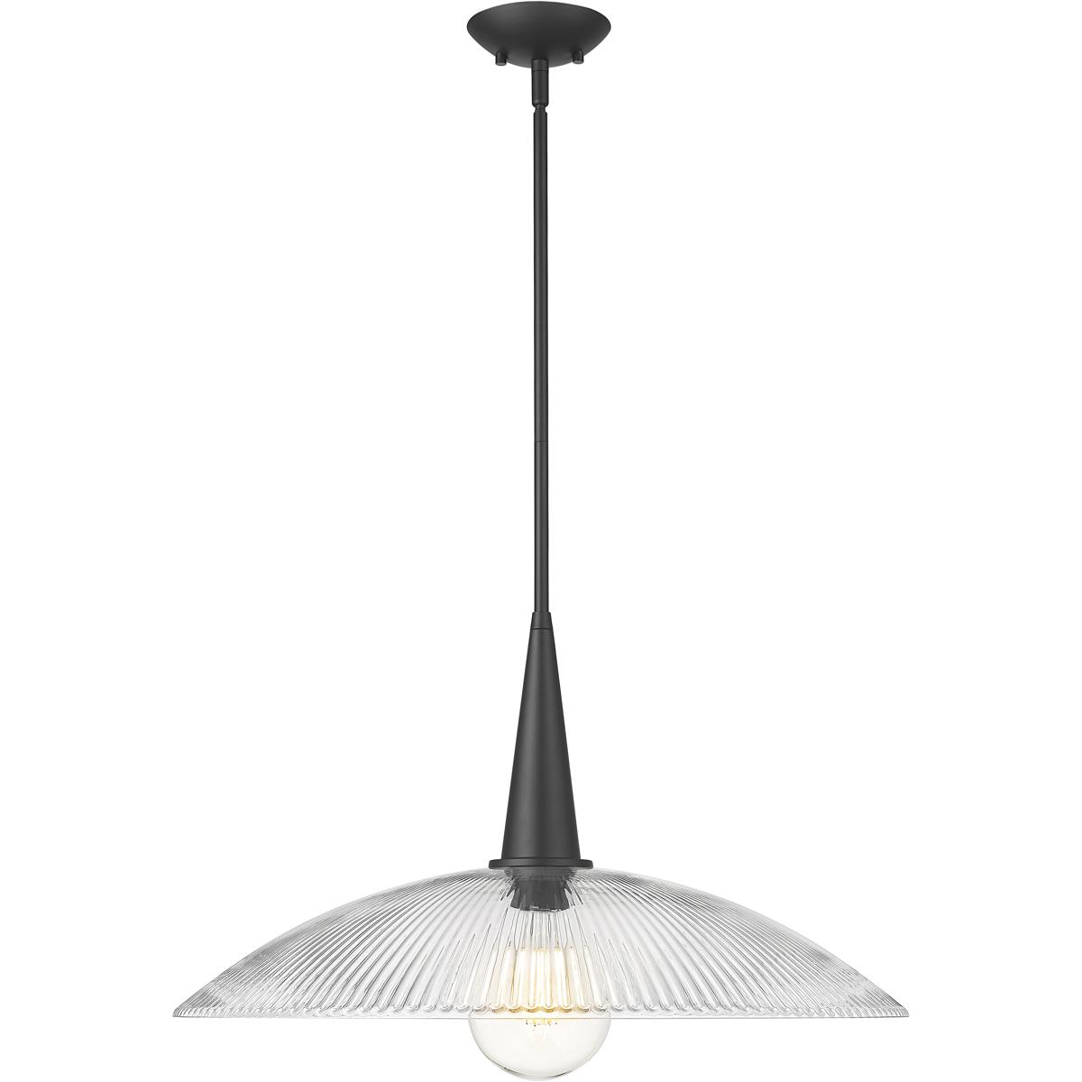 Z-Lite 3051P24-MB Lunelle 1 Light 24 inch Matte Black Pendant Ceiling Light