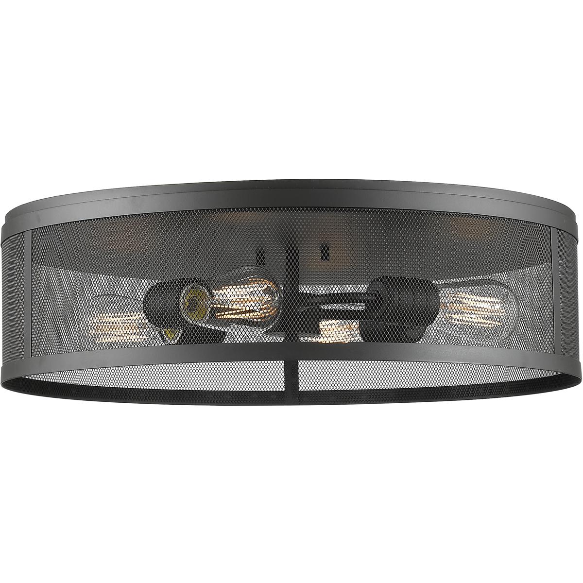 Z-Lite 331F21-BRZ Meshsmith 4 Light 21.13 inch Bronze Flush Mount Ceiling Light in Bronze Steel