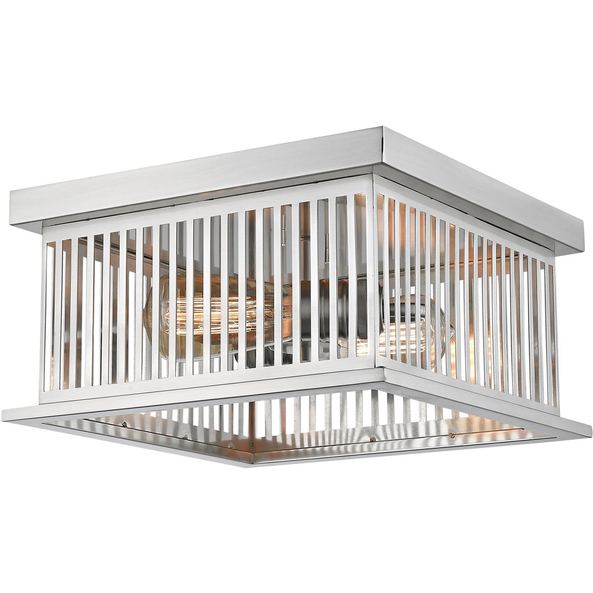 Z-Lite 333F2BN Camellia 2 Light 12 inch Brushed Nickel Flush Mount Ceiling Light in Brushed Nickel Steel