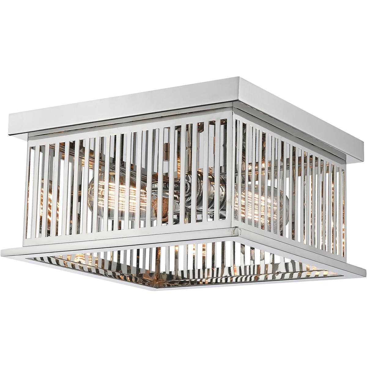 Z-Lite 333F2PN Camellia 2 Light 12 inch Polished Nickel Flush Mount Ceiling Light in Polished Nickel Steel