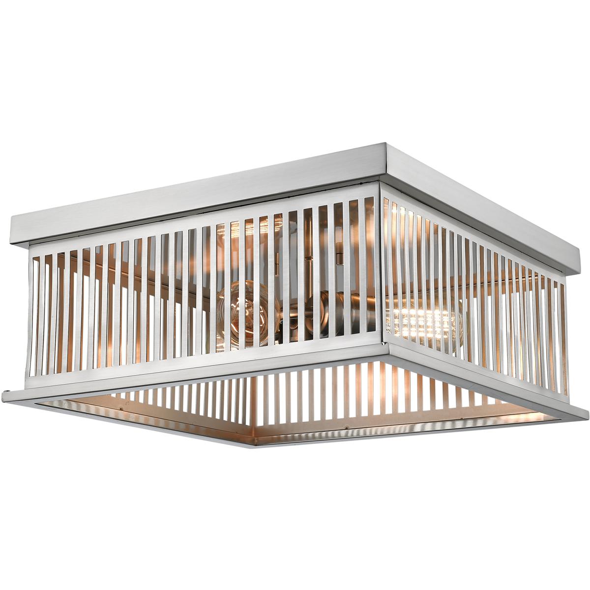 Z-Lite 333F3BN Camellia 3 Light 15 inch Brushed Nickel Flush Mount Ceiling Light in Brushed Nickel Steel