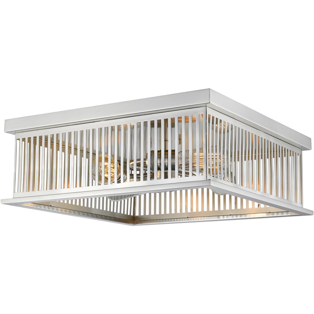 Z-Lite 333F4BN Camellia 4 Light 18 inch Brushed Nickel Flush Mount Ceiling Light in Brushed Nickel Steel