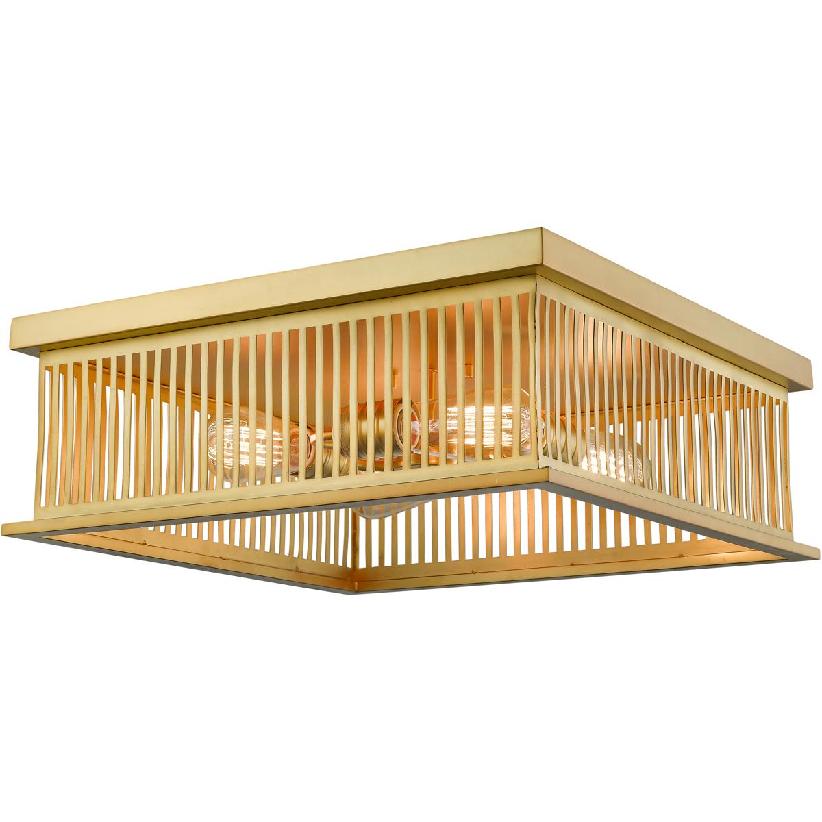 Z-Lite 333F4BR Camellia 4 Light 18 inch Brass Flush Mount Ceiling Light in Brass Steel