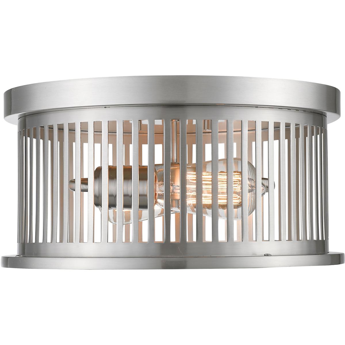 Z-Lite 334F2BN Camellia 2 Light 13.13 inch Brushed Nickel Flush Mount Ceiling Light in Brushed Nickel Steel