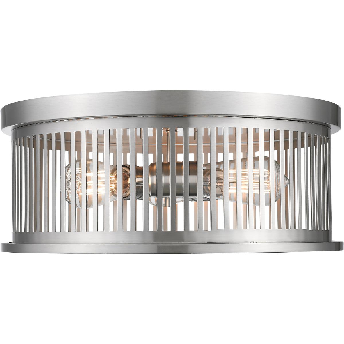Z-Lite 334F3BN Camellia 3 Light 16 inch Brushed Nickel Flush Mount Ceiling Light in Brushed Nickel Steel