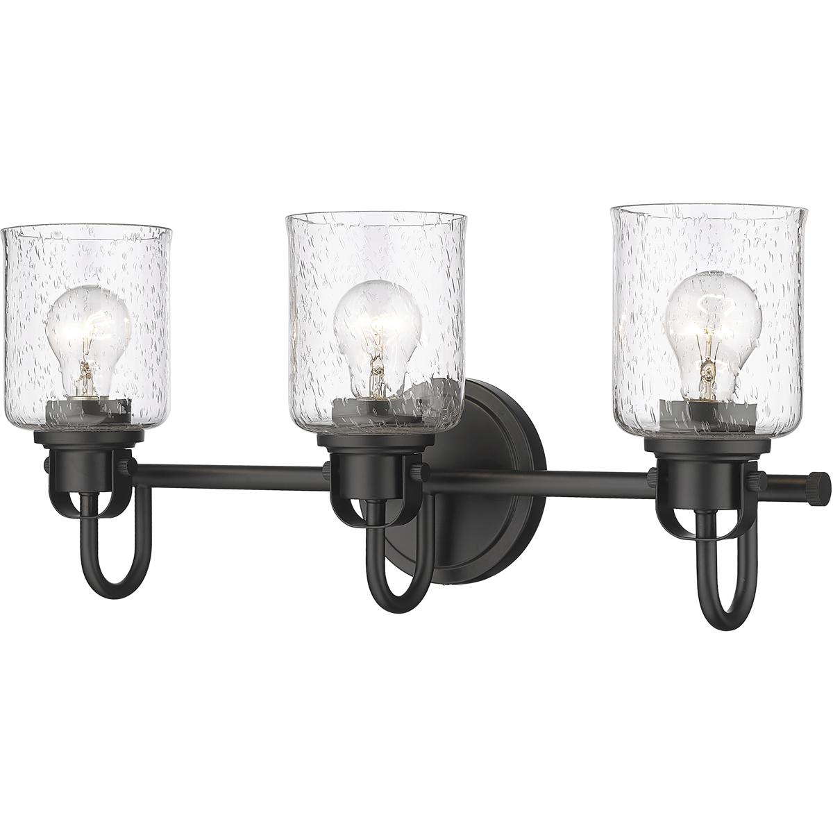 Z-Lite 340-3V-MB Kinsley 3 Light 22 inch Matte Black Bath Vanity Wall Light