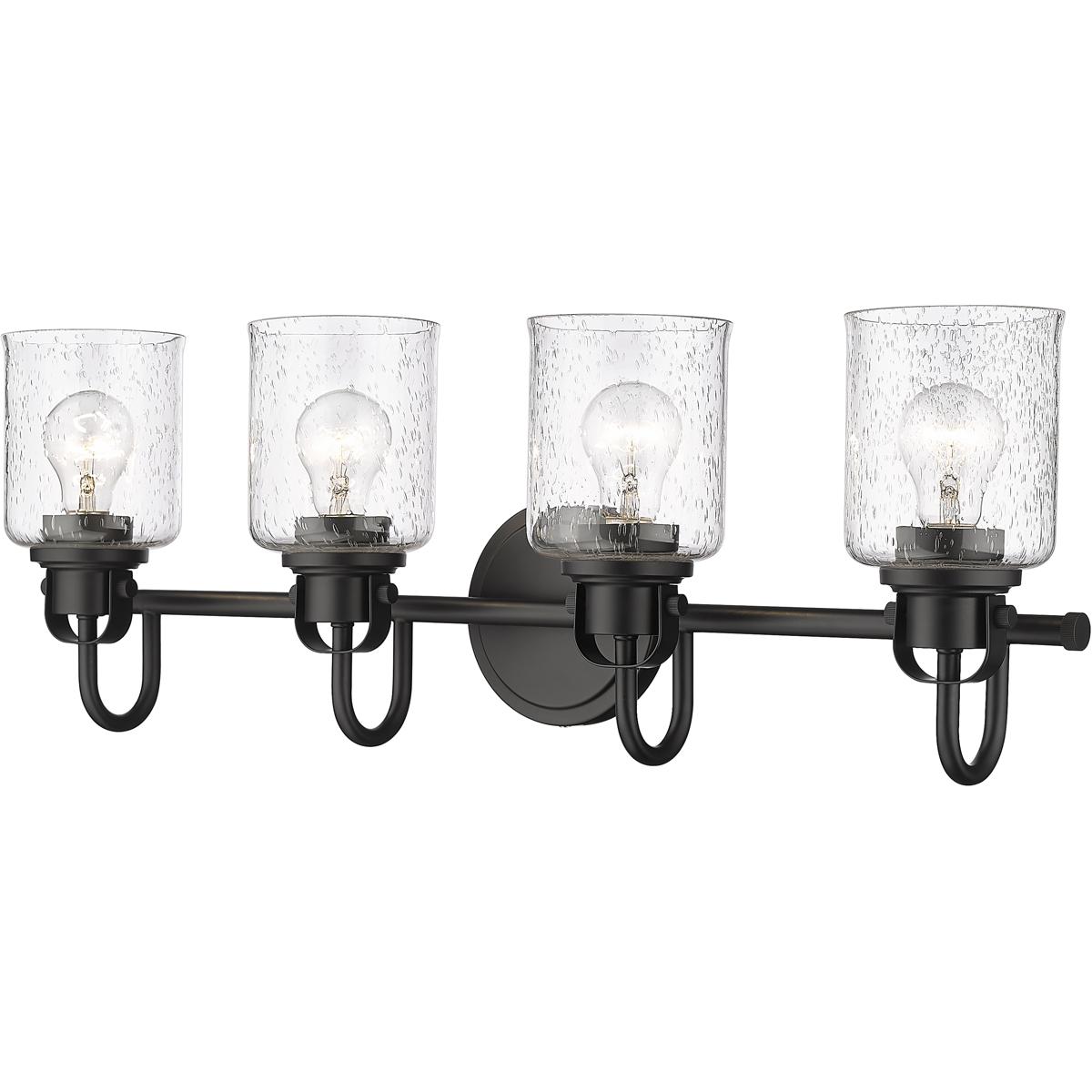 Z-Lite 340-4V-MB Kinsley 4 Light 28 inch Matte Black Bath Vanity Wall Light