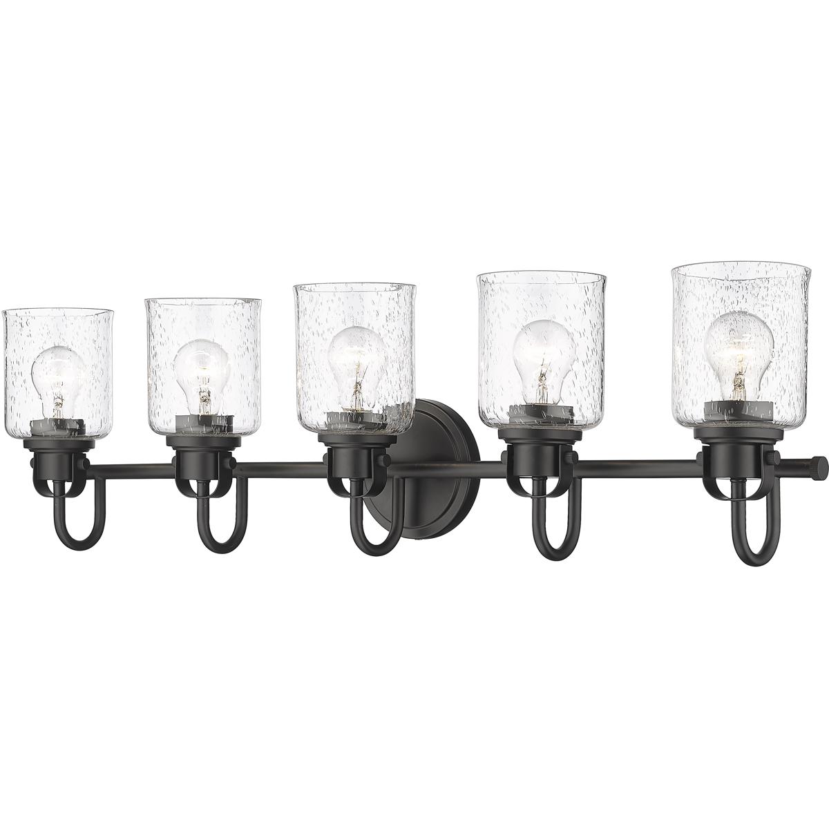 Z-Lite 340-5V-MB Kinsley 5 Light 35 inch Matte Black Bath Vanity Wall Light