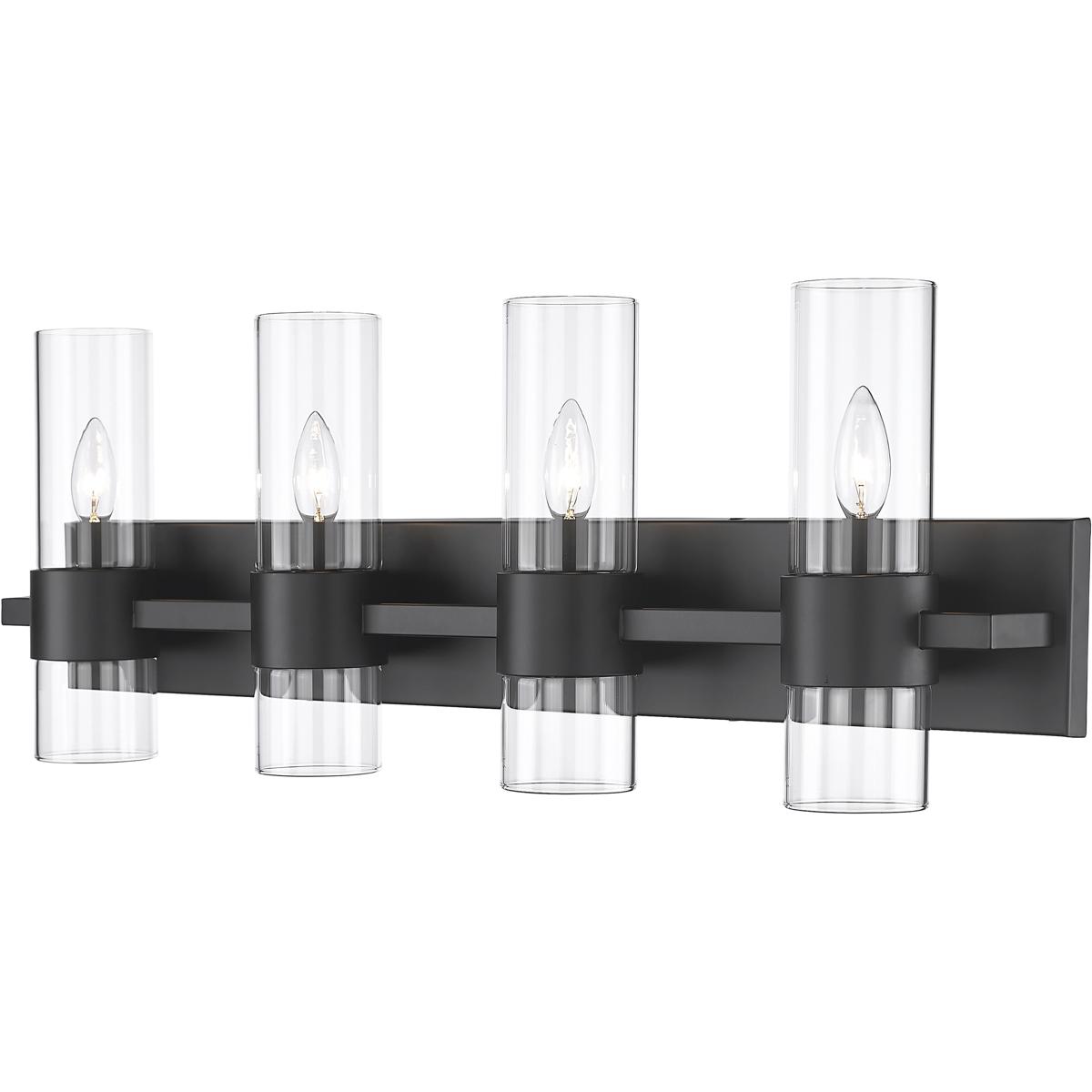 Z-Lite 343-4V-MB Lawson 4 Light 32 inch Matte Black Vanity Wall Light