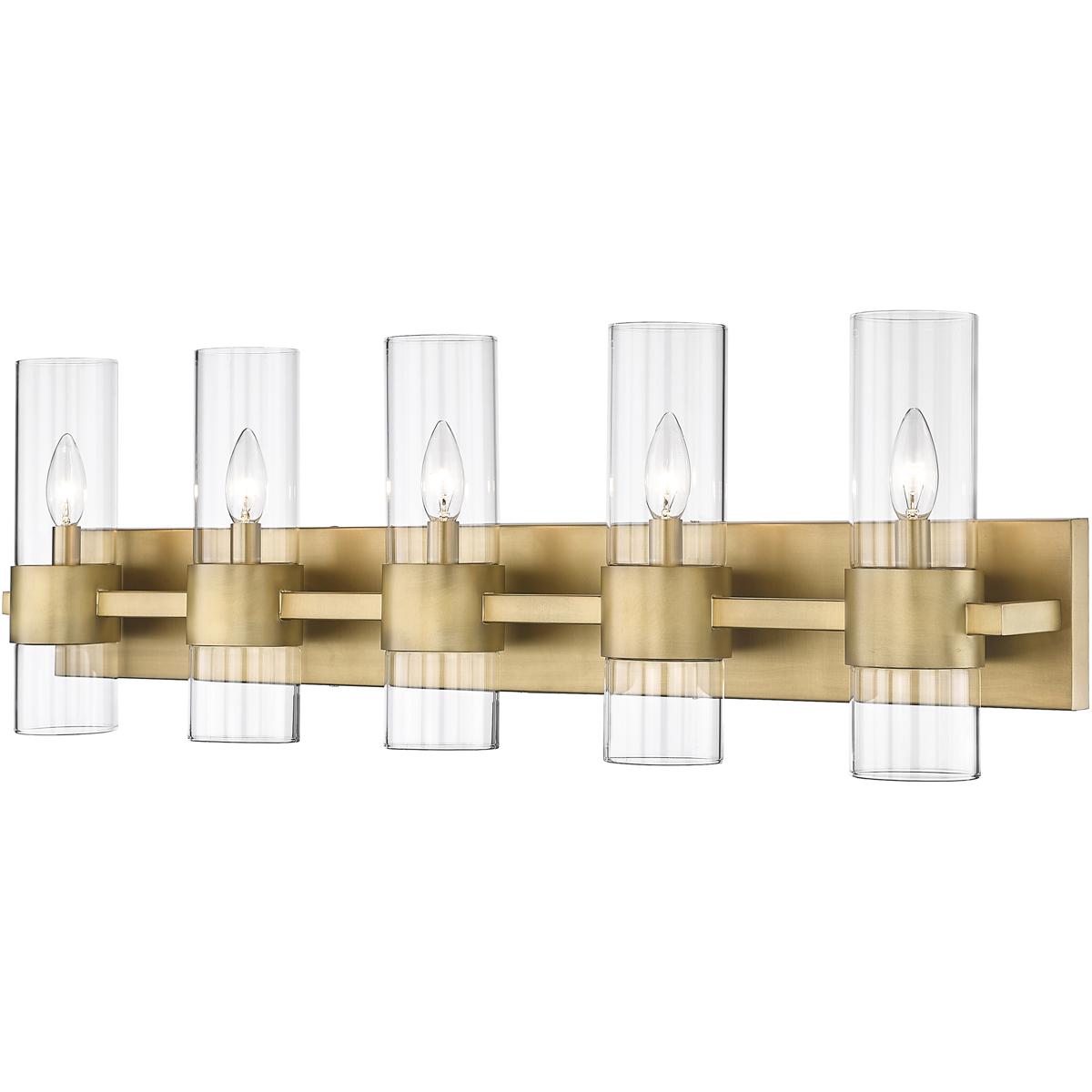 Z-Lite 343-5V-RB Lawson 5 Light 38 inch Rubbed Brass Vanity Wall Light