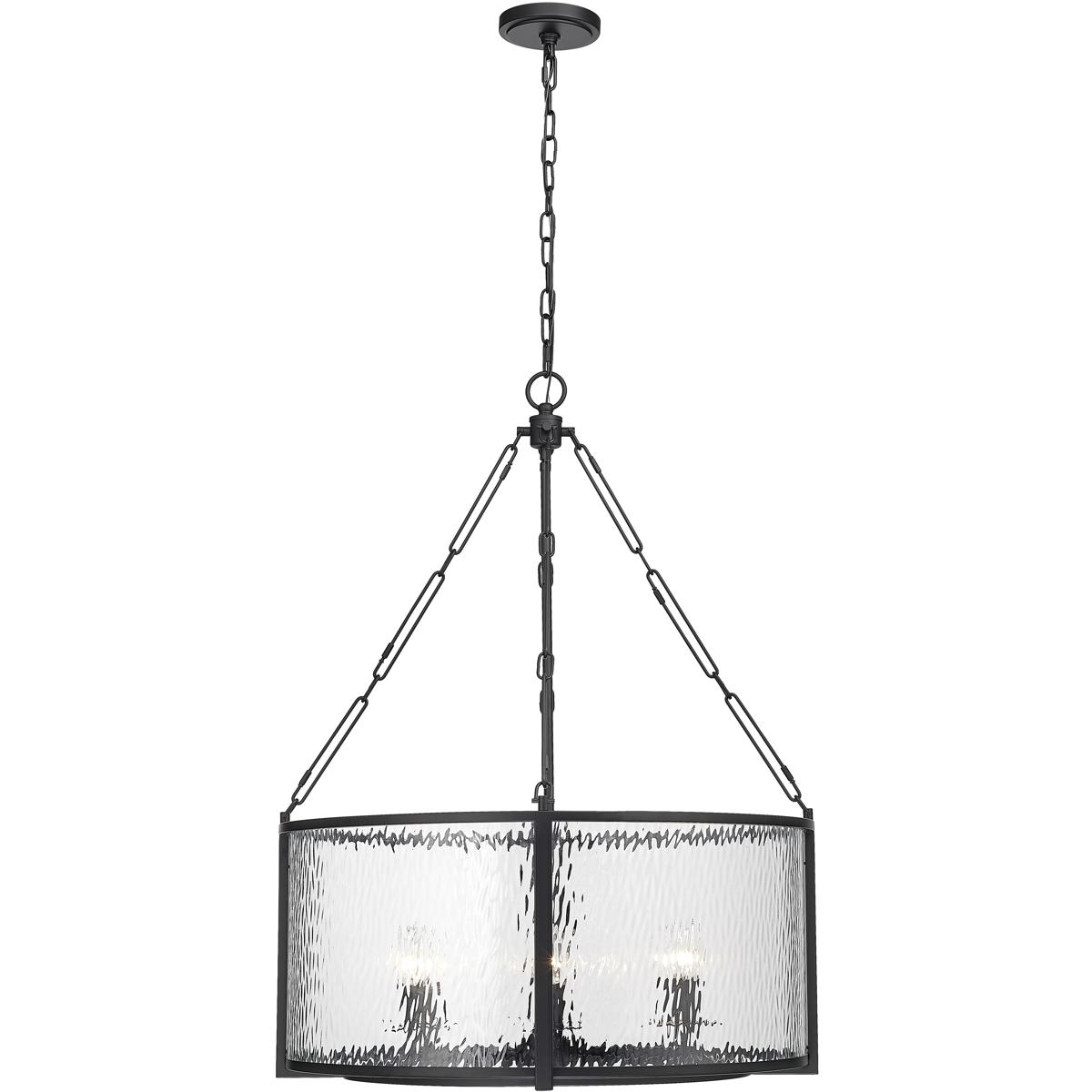 Z-Lite 346P26-MB Barrington 6 Light 26 inch Matte Black Chandelier Ceiling Light