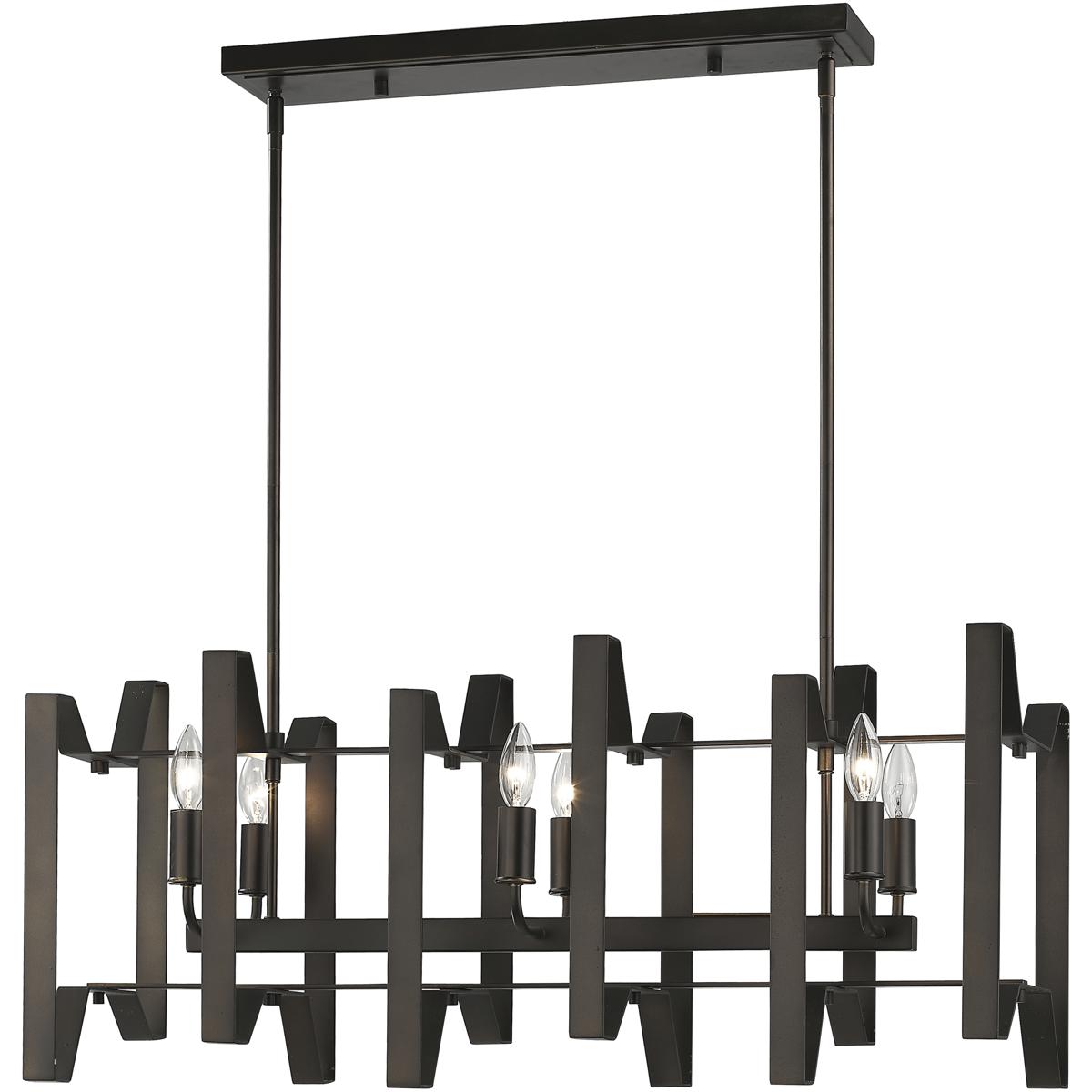 Z-Lite 4000-34BRZ Marsala 6 Light 34 inch Bronze Linear Chandelier Ceiling Light
