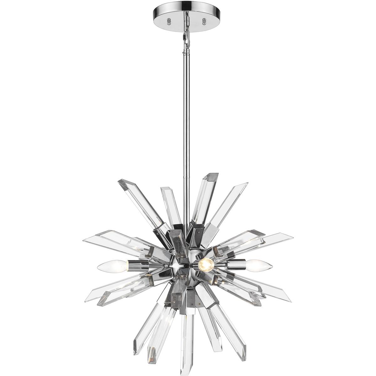 Z-Lite 4003-4CH Burst 4 Light 21 inch Chrome Chandelier Ceiling Light in 24