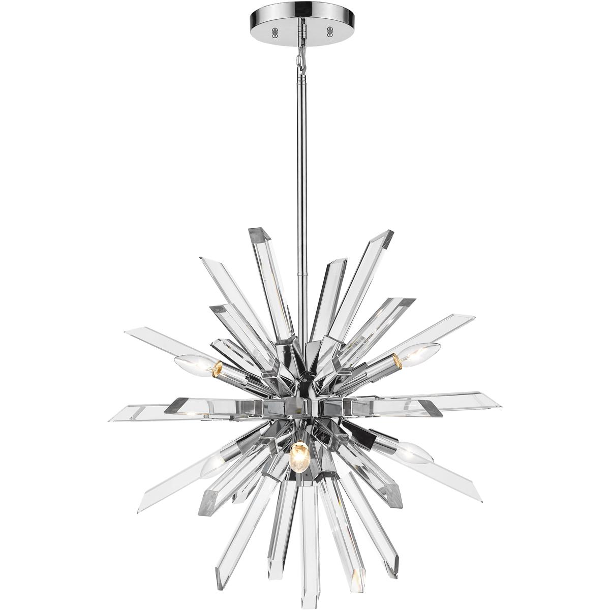 Z-Lite 4003-6CH Burst 6 Light 24.75 inch Chrome Chandelier Ceiling Light in 33