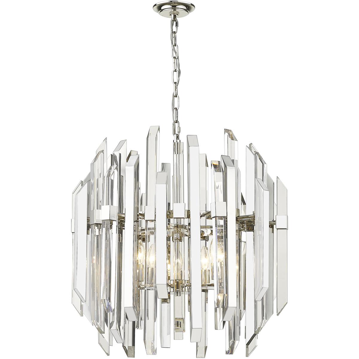 Z-Lite 4006-9PN Bova 6 Light 26 inch Polished Nickel Chandelier Ceiling Light