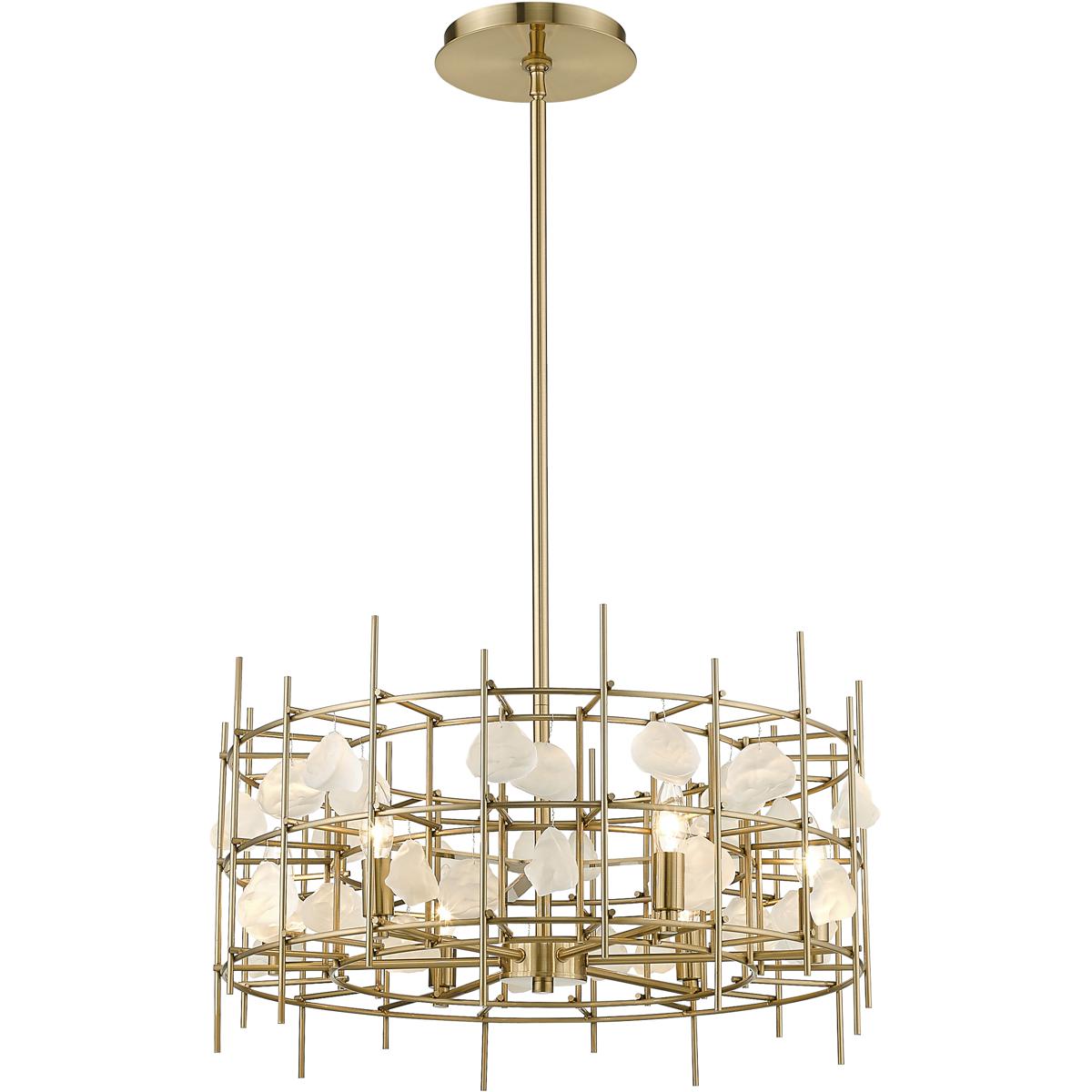 Z-Lite 4007-24AGBR Garroway 6 Light 24 inch Aged Brass Chandelier Ceiling Light
