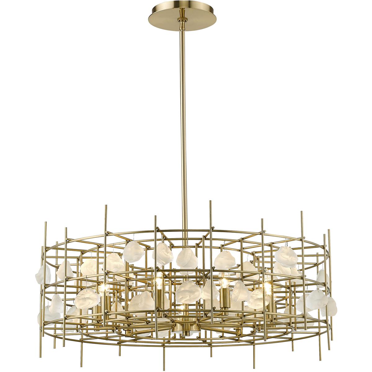 Z-Lite 4007-32AGBR Garroway 9 Light 32 inch Aged Brass Chandelier Ceiling Light