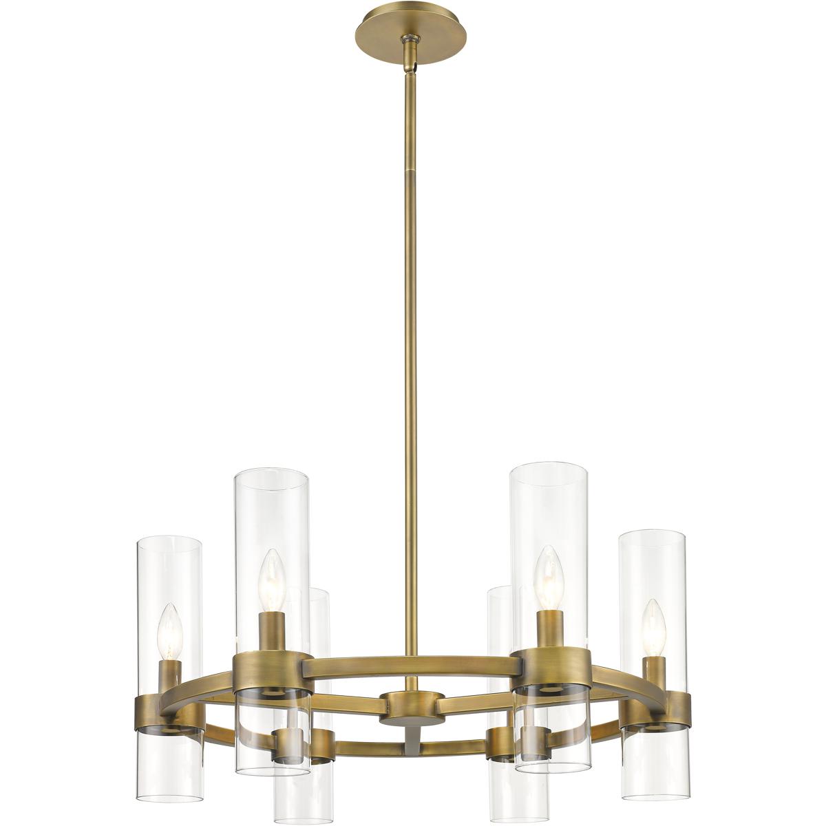 Z-Lite 4008-6RB Datus 6 Light 26 inch Rubbed Brass Chandelier Ceiling Light