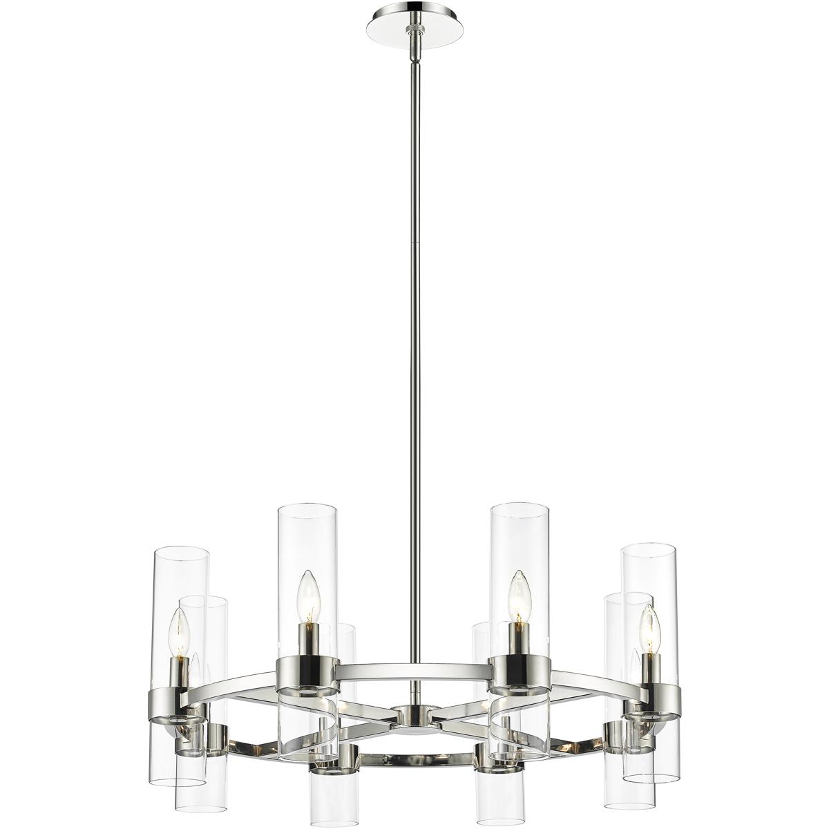Z-Lite 4008-8PN Datus 8 Light 32 inch Polished Nickel Chandelier Ceiling Light
