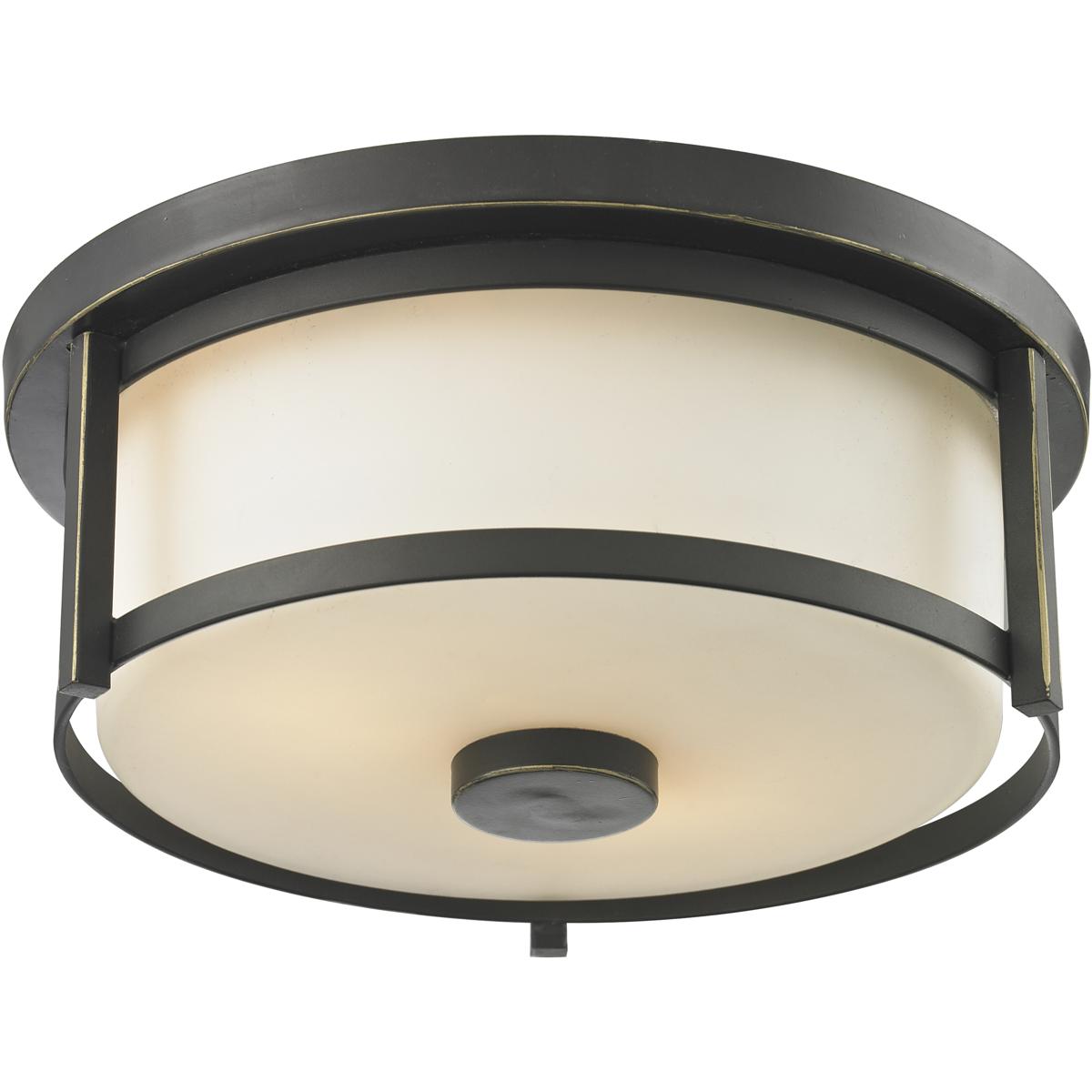 Z-Lite 413F11 Savannah 2 Light 11 inch Olde Bronze Flush Mount Ceiling Light