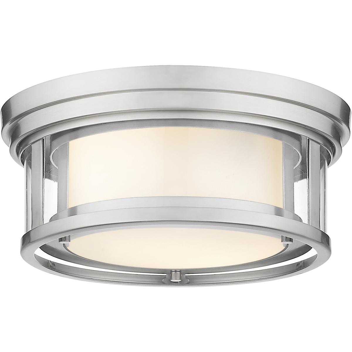 Z-Lite 426F12-BN Willow 2 Light 12 inch Brushed Nickel Flush Mount Ceiling Light