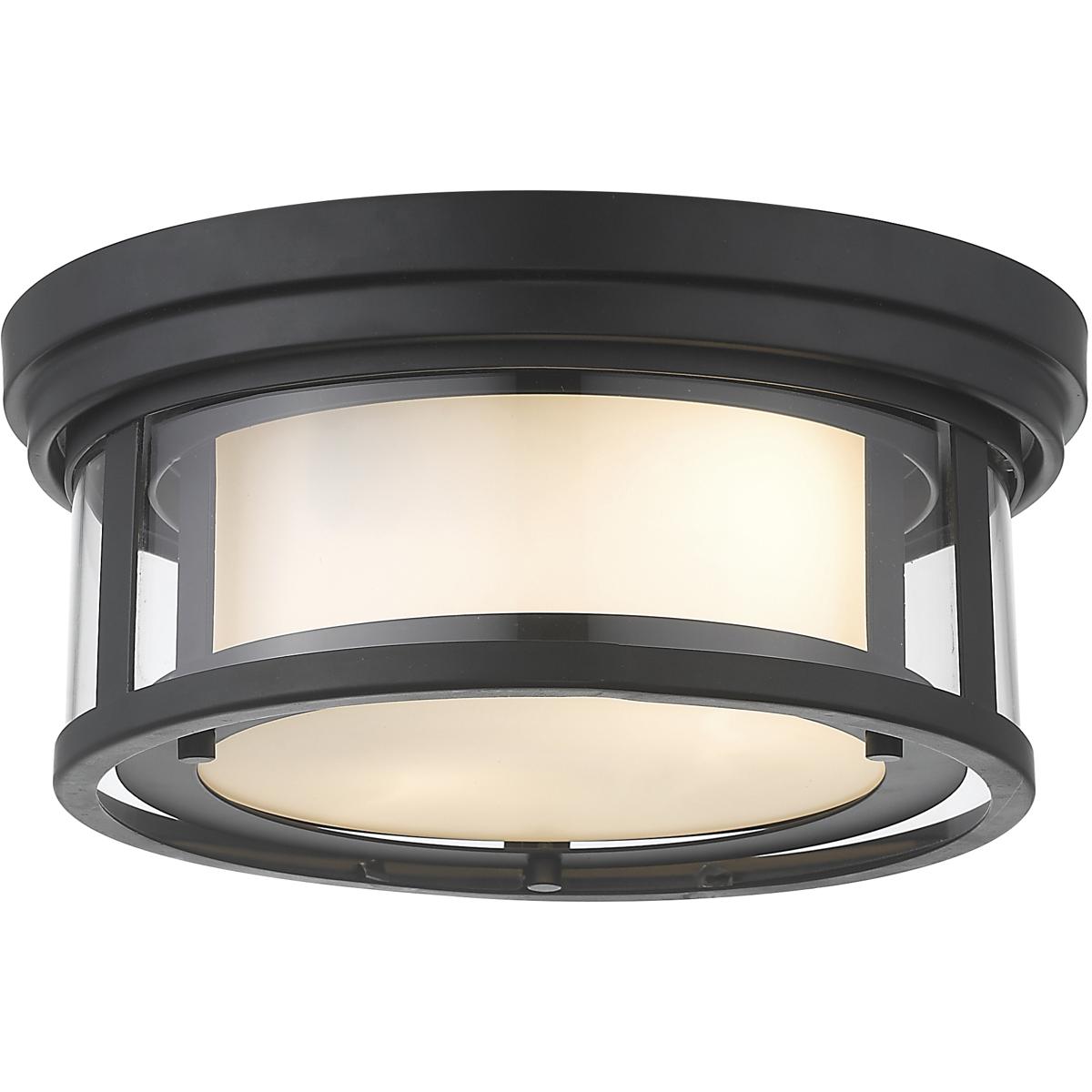 Z-Lite 426F12-MB Willow 2 Light 12 inch Matte Black Flush Mount Ceiling Light