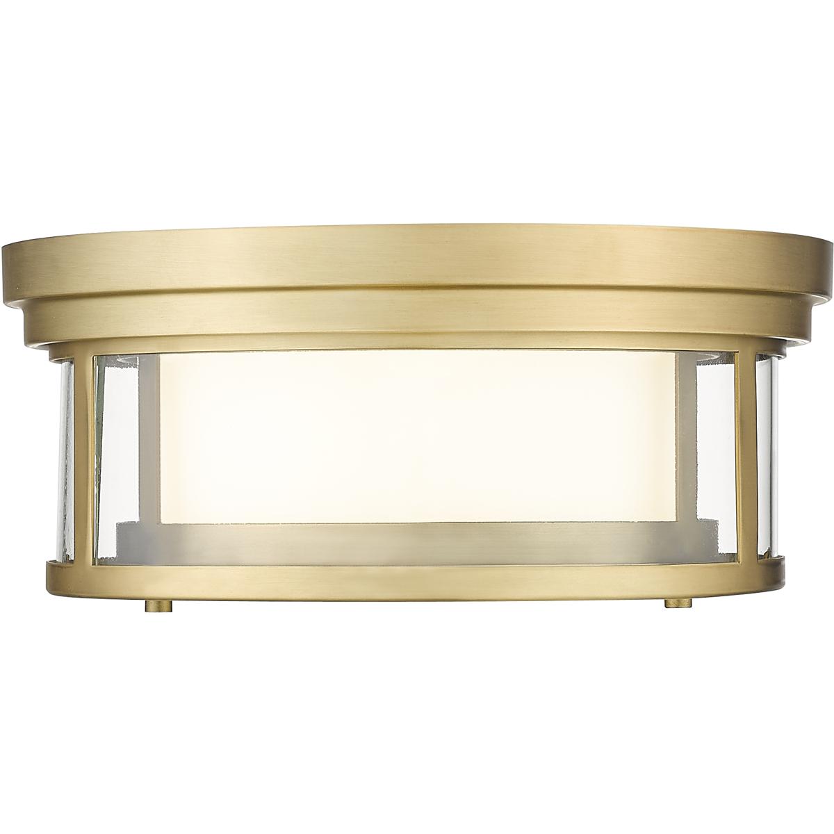 Z-Lite 426F12-OBR Willow 2 Light 12 inch Olde Brass Flush Mount Ceiling Light in Olde Bronze