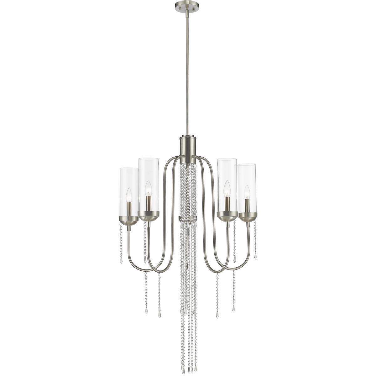 Z-Lite 433-5BN Siena 5 Light 26 inch Brushed Nickel Chandelier Ceiling Light