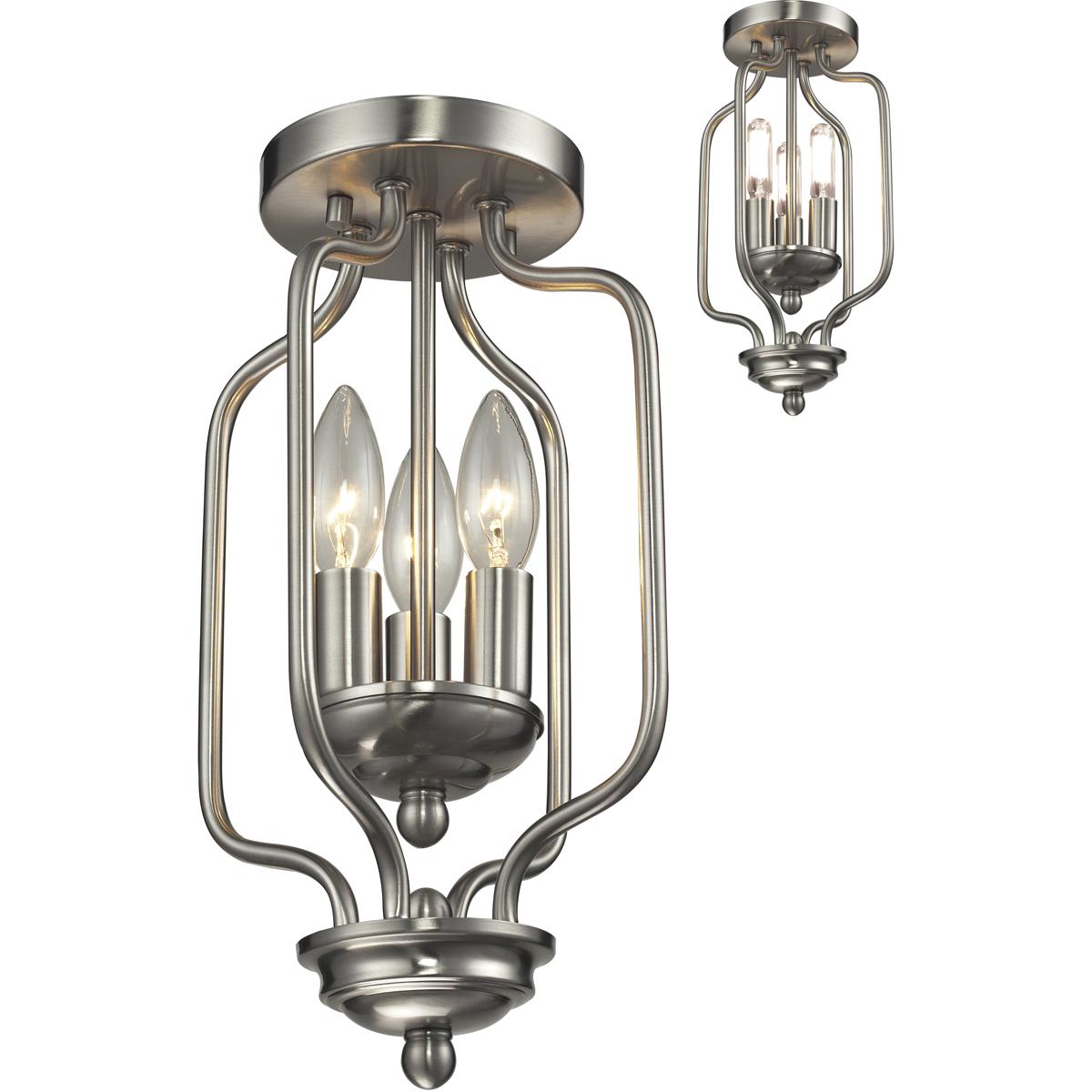 Z-Lite 434-14-BN Cardinal 3 Light 8 inch Brushed Nickel Flush Mount Ceiling Light