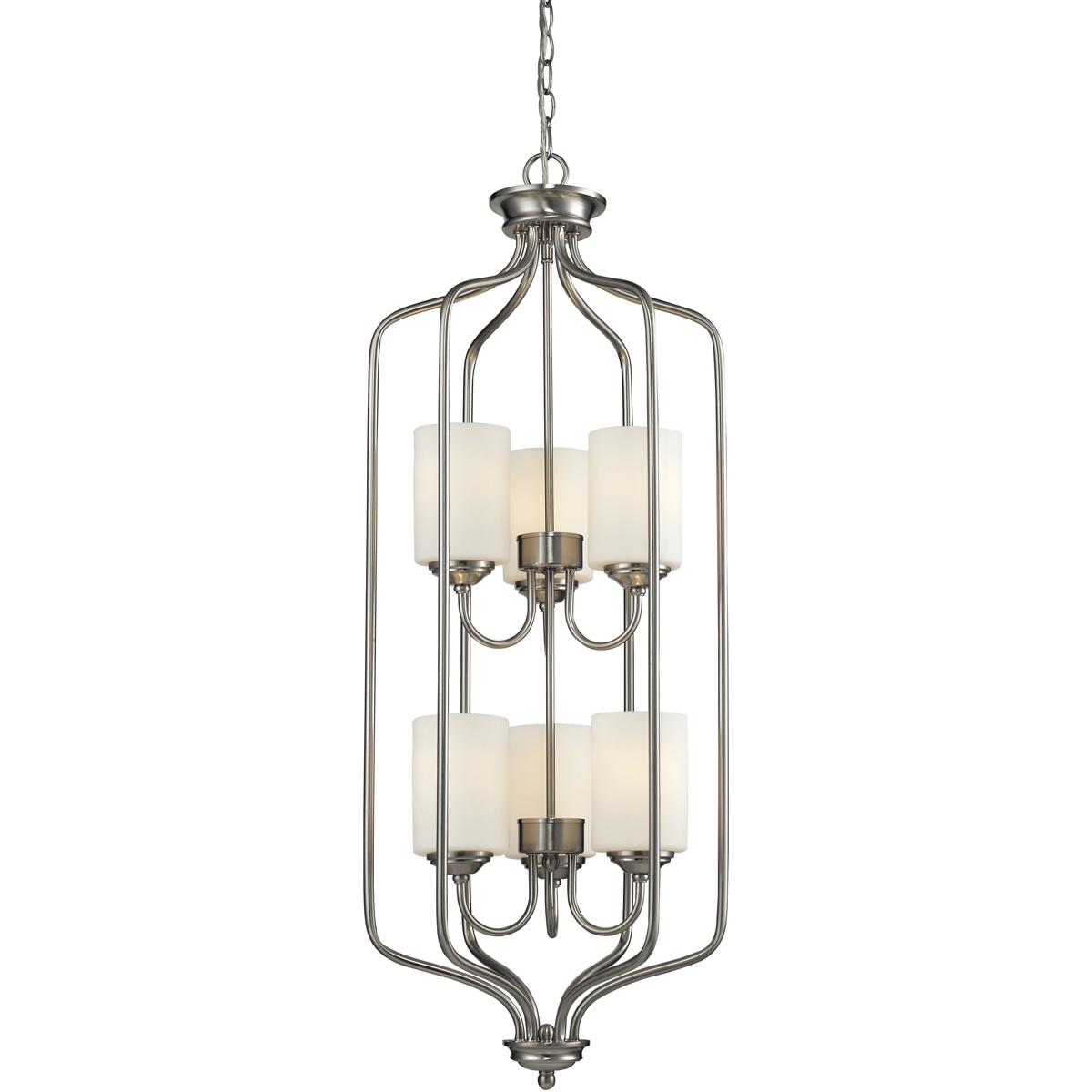 Z-Lite 434-40-BN Cardinal 6 Light 15 inch Brushed Nickel Chandelier Ceiling Light