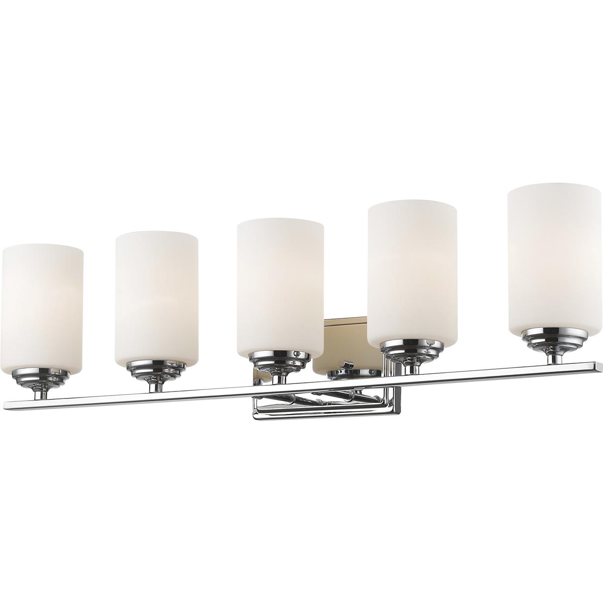 Z-Lite 435-5V-CH Bordeaux 5 Light 30.75 inch Chrome Vanity Wall Light