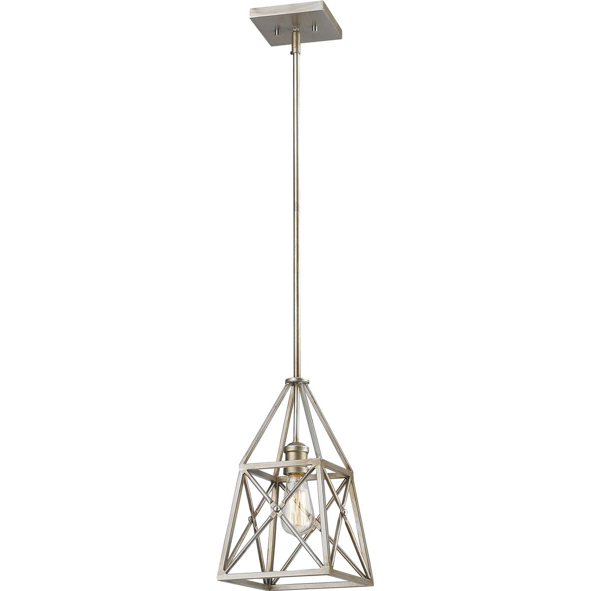 Z-Lite 447MP-AS Trestle 1 Light 8 inch Antique Silver Pendant Ceiling Light in 3.43