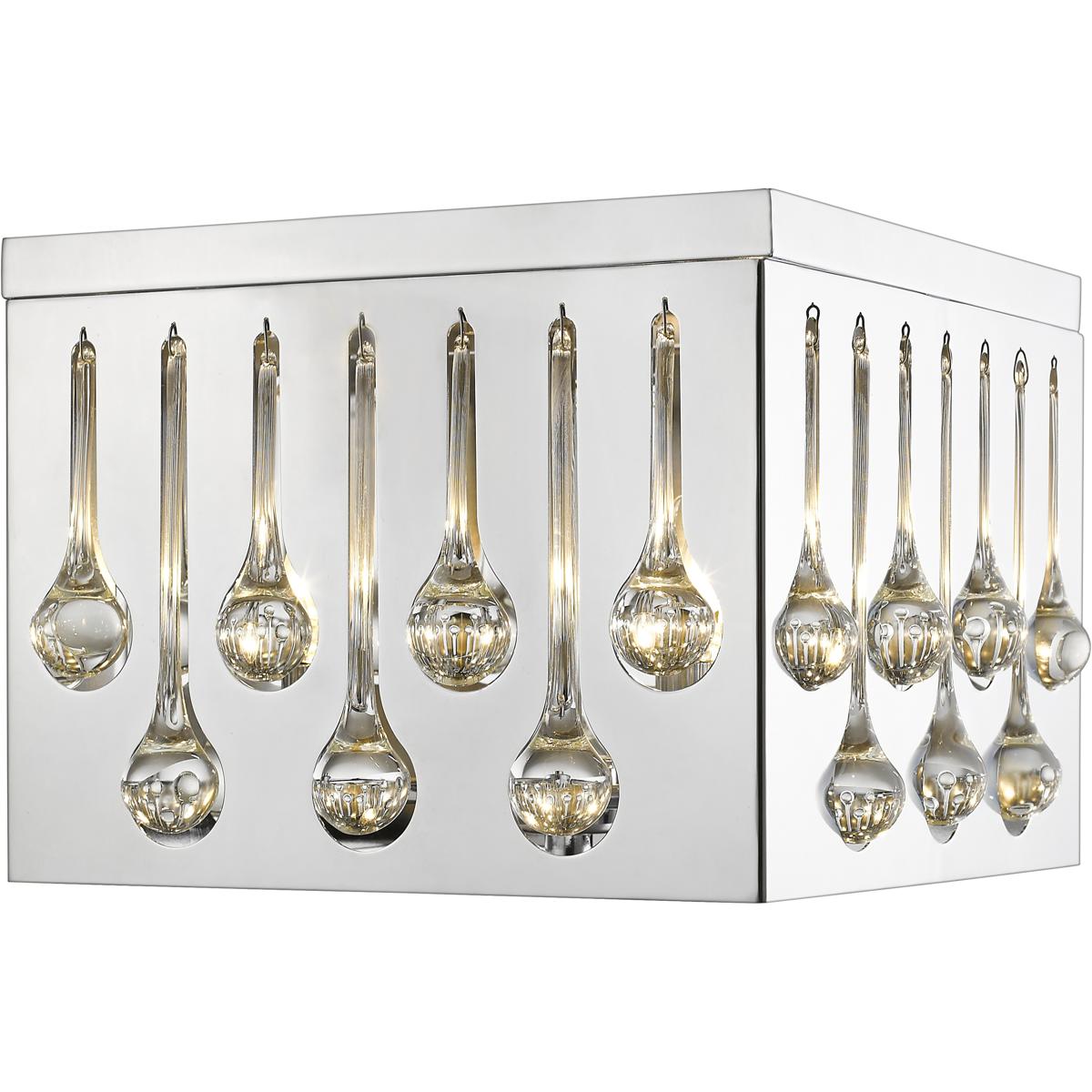 Z-Lite 453SQF13CH Oberon 4 Light 13.5 inch Chrome Flush Mount Ceiling Light
