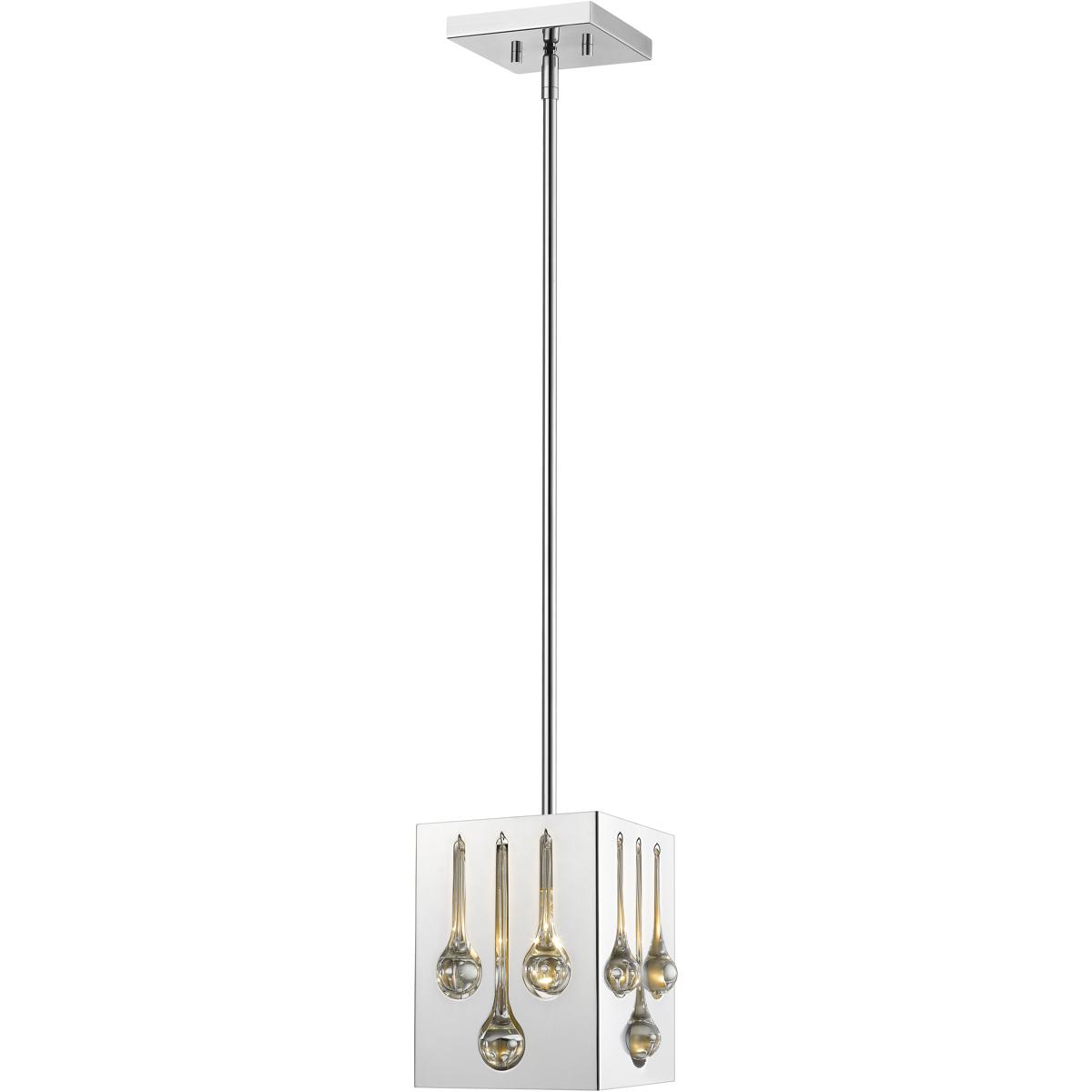 Z-Lite 453SQMP-CH Oberon 1 Light 7 inch Chrome Pendant Ceiling Light