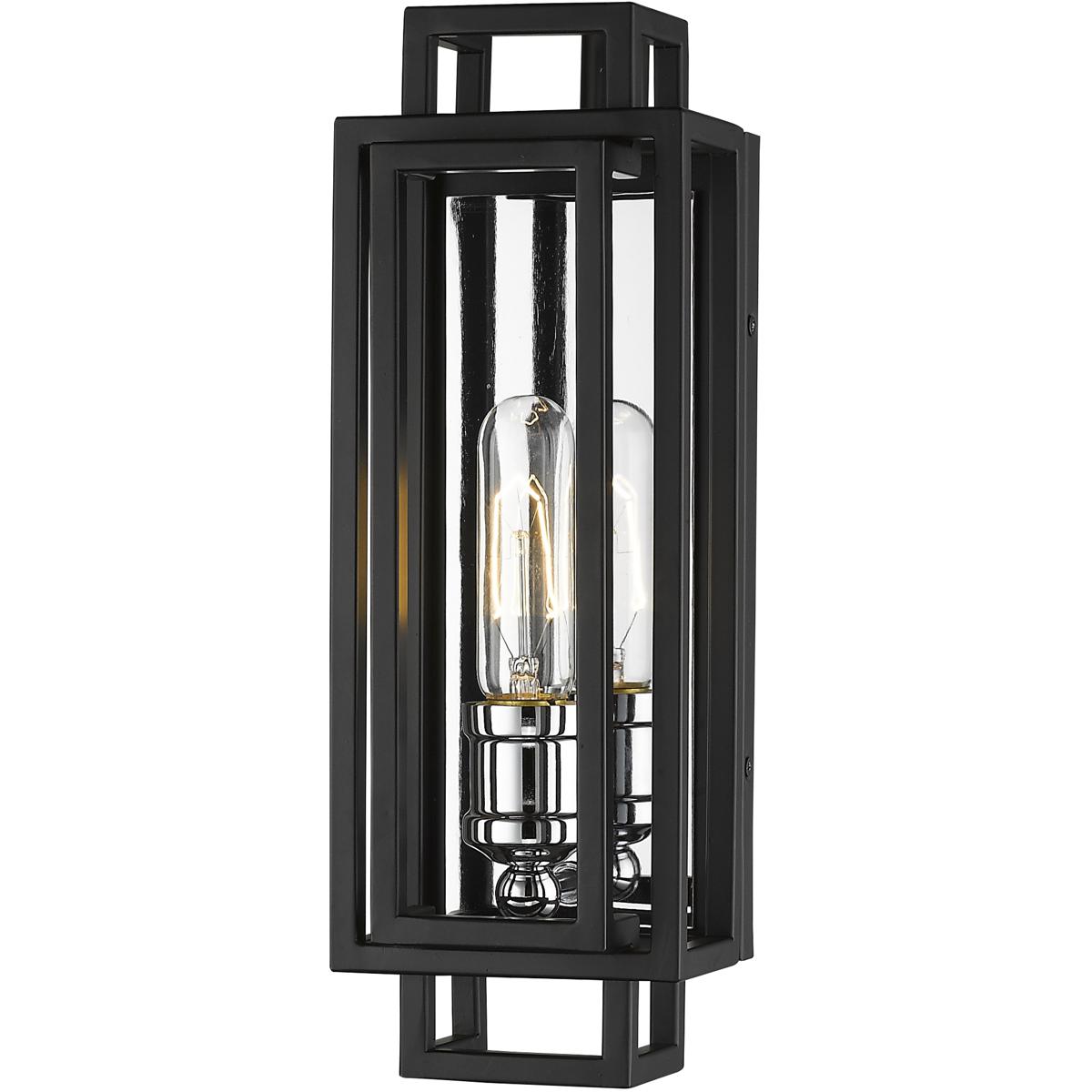 Z-Lite 454-1S-BK-CH Titania 1 Light 4.75 inch Black and Chrome Wall Sconce Wall Light